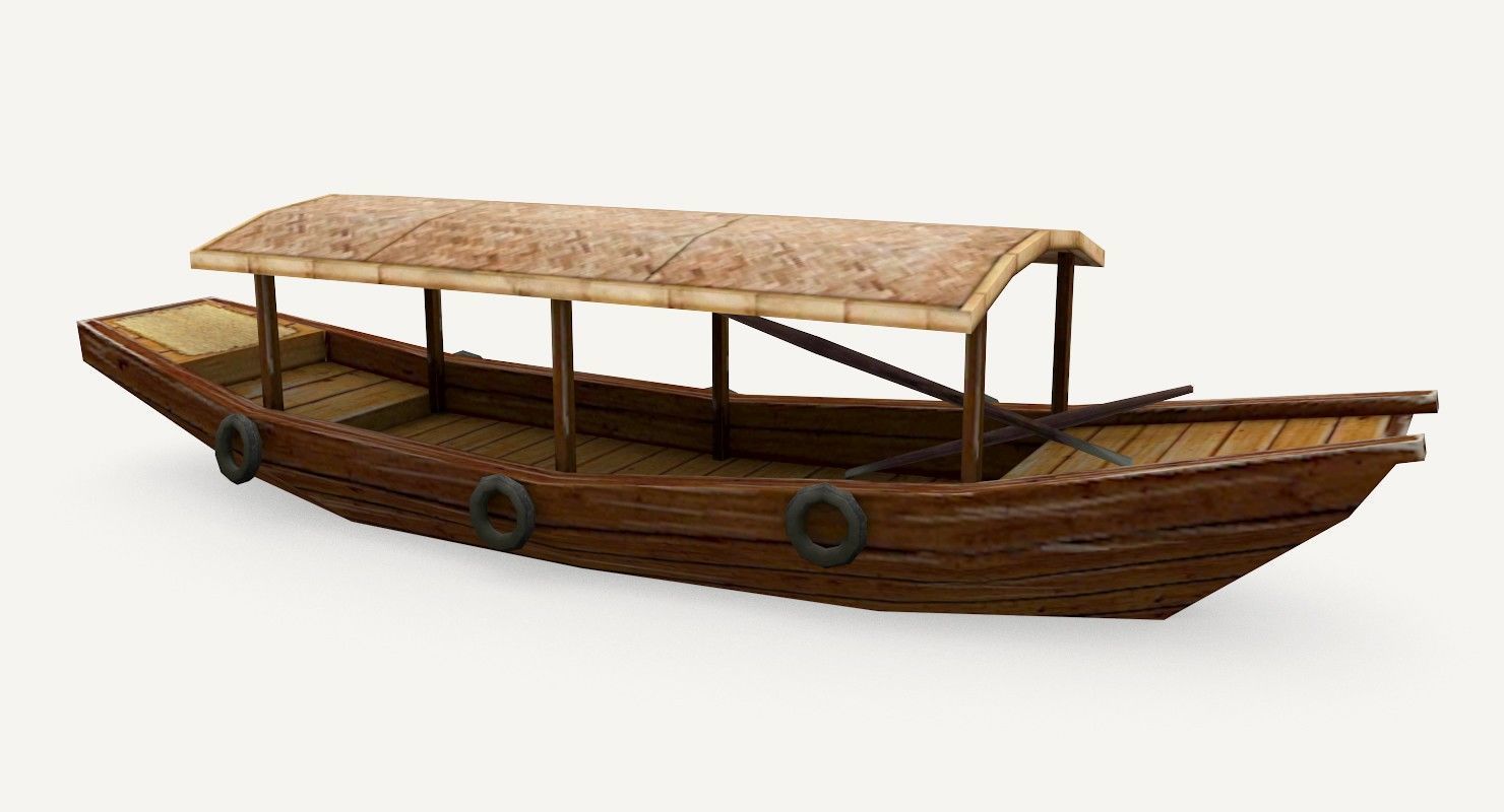 Low-Poly Wooden Boats Low-poly 3D model_4