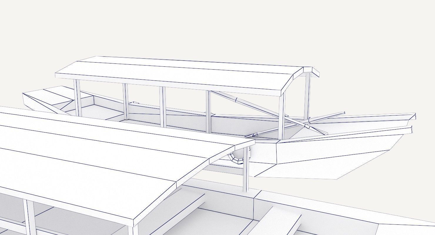 Low-Poly Wooden Boats Low-poly 3D model_16