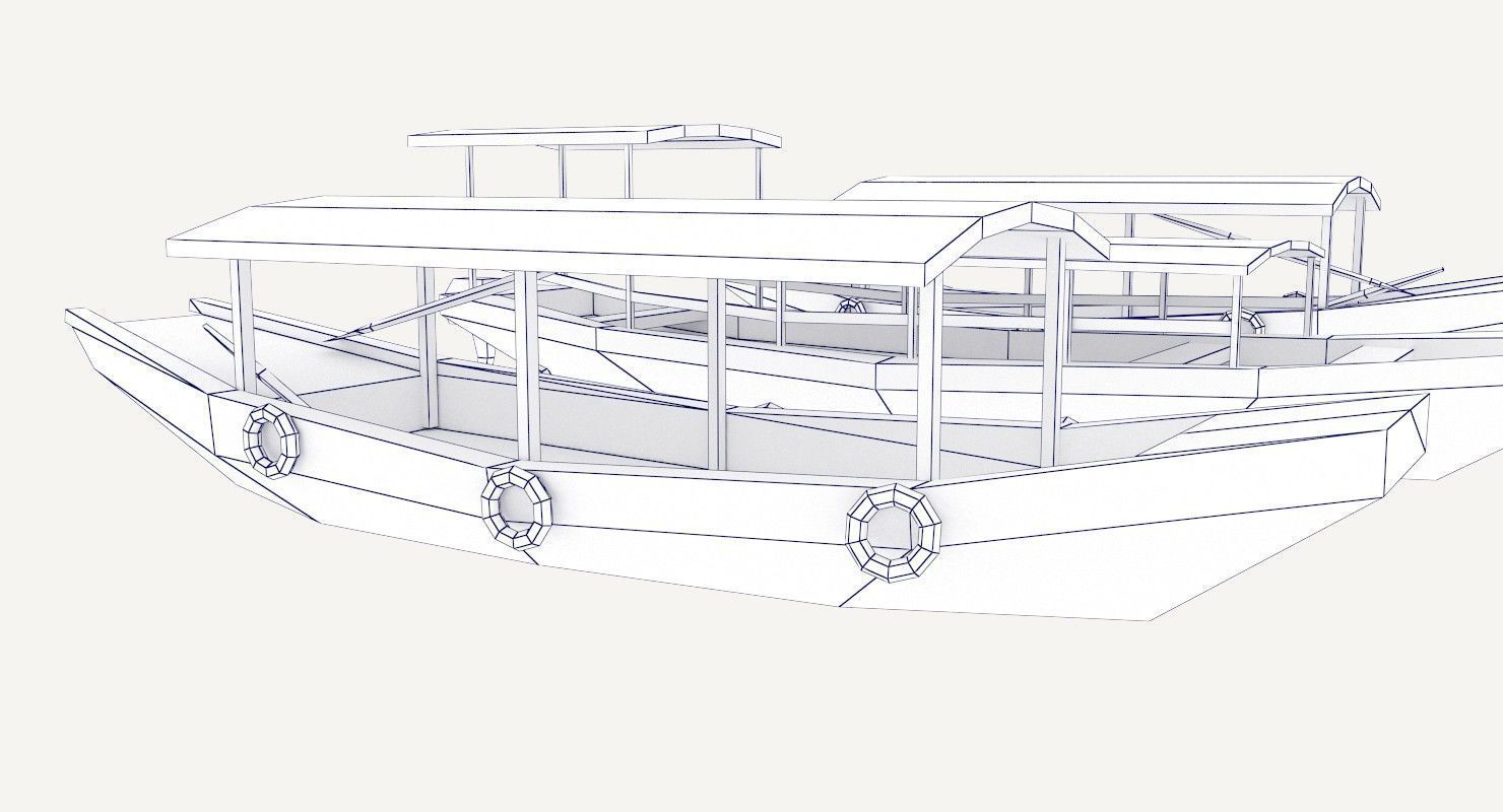 Low-Poly Wooden Boats Low-poly 3D model_18