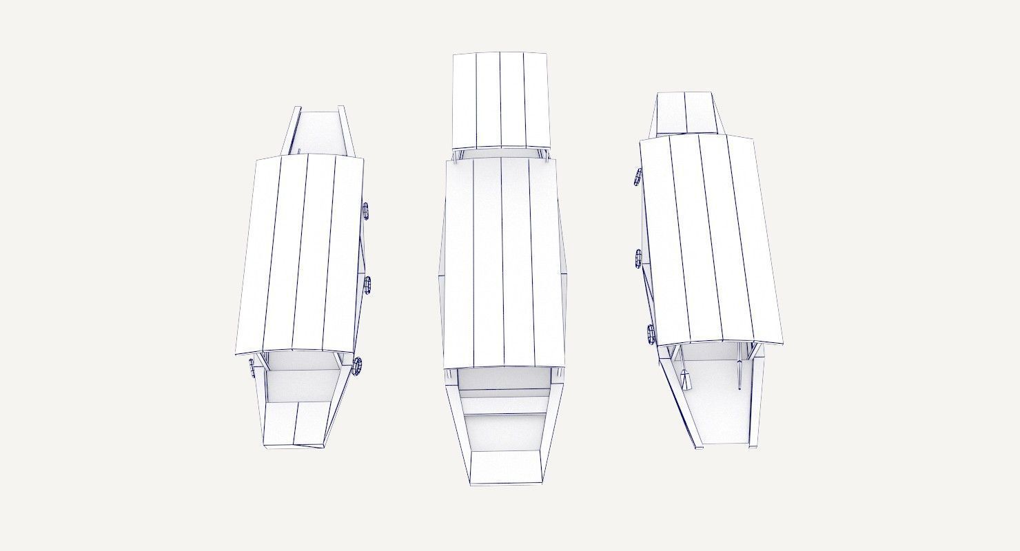 Low-Poly Wooden Boats Low-poly 3D model_15