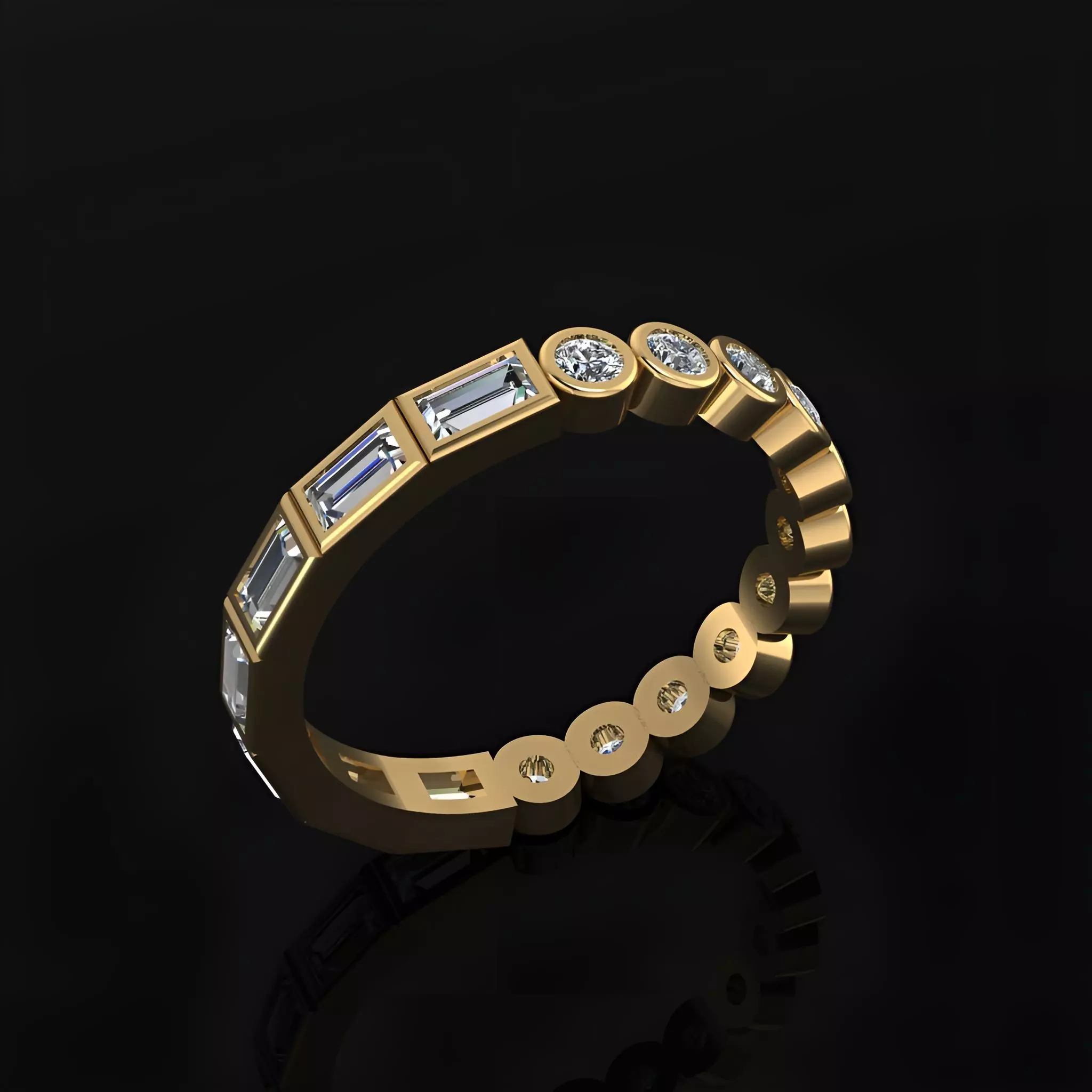 Ring with 2 Stones 3D print model