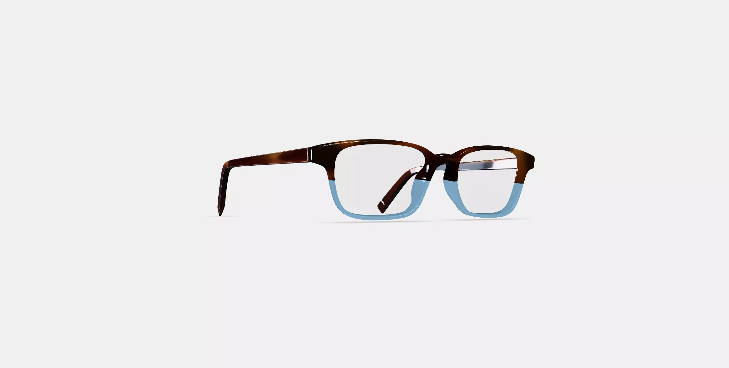 Crane Low Bridge Fit Eyeglasses in Eastern Bluebird Fade 3D model_0