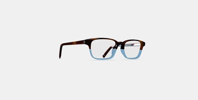 Crane Low Bridge Fit Eyeglasses in Eastern Bluebird Fade 3D model