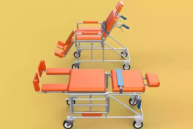 WHEELCHAIR MEDICAL AMBULANCE STRETCHER TROLLEY FOLDING BED CHAIR