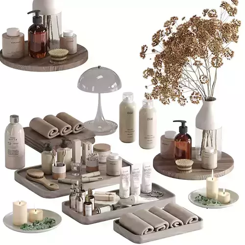 bathroom decor set 05 Low-poly 3D model