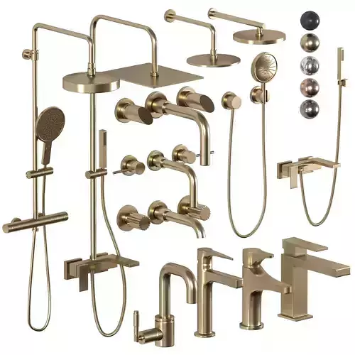 faucet and shower set 06 Low-poly 3D model