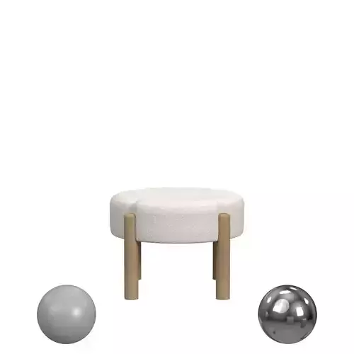 HomePop Luna Ottoman - Cream Boucle