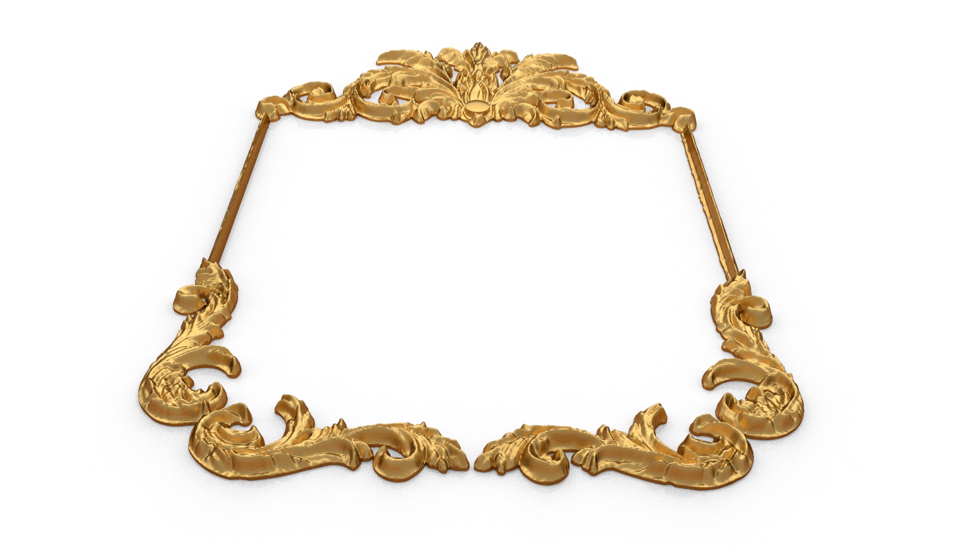 Plaster decorative frame ornament 25 3D model_4