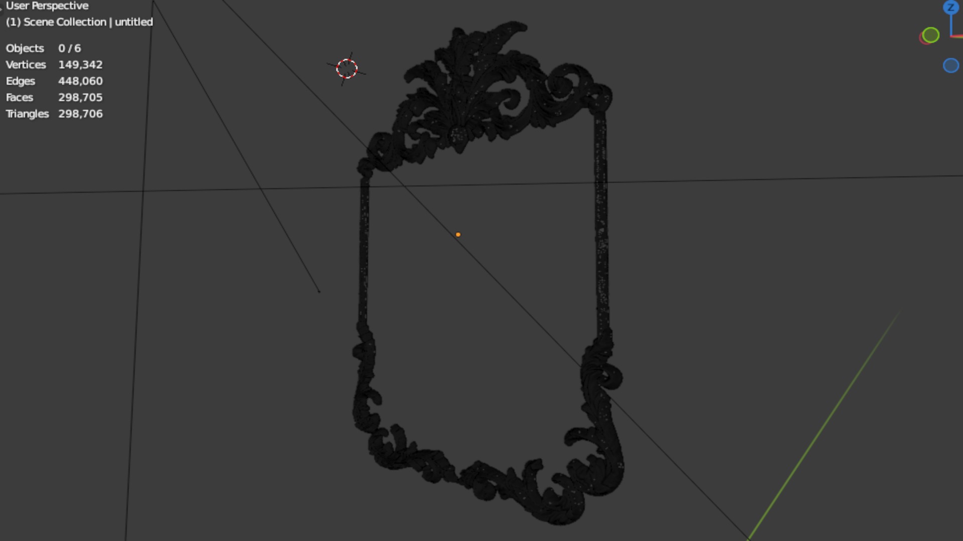 Plaster decorative frame ornament 25 3D model_6