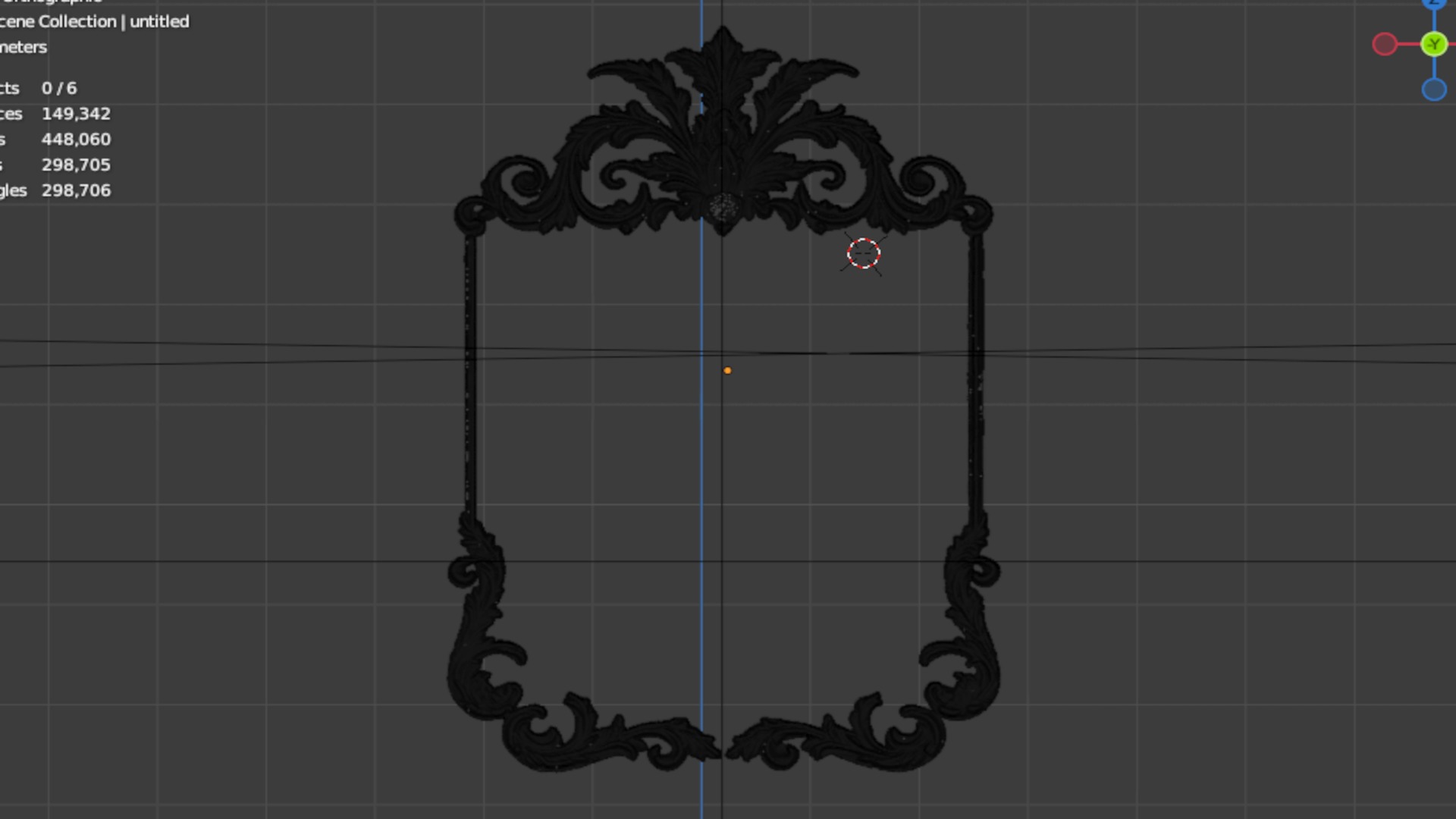 Plaster decorative frame ornament 25 3D model_5