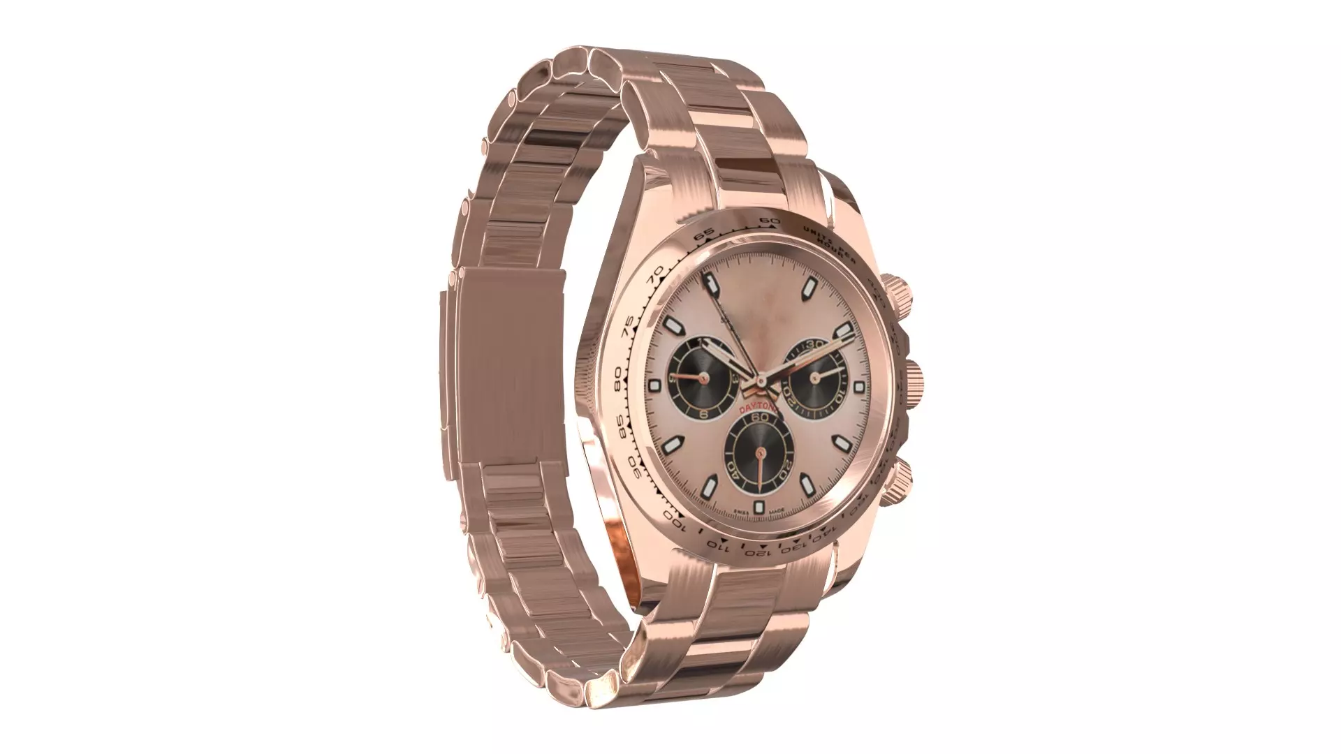 Watch Cosmograph Daytona Pink Gold - Sundust and Black DIial Low-poly 3D model