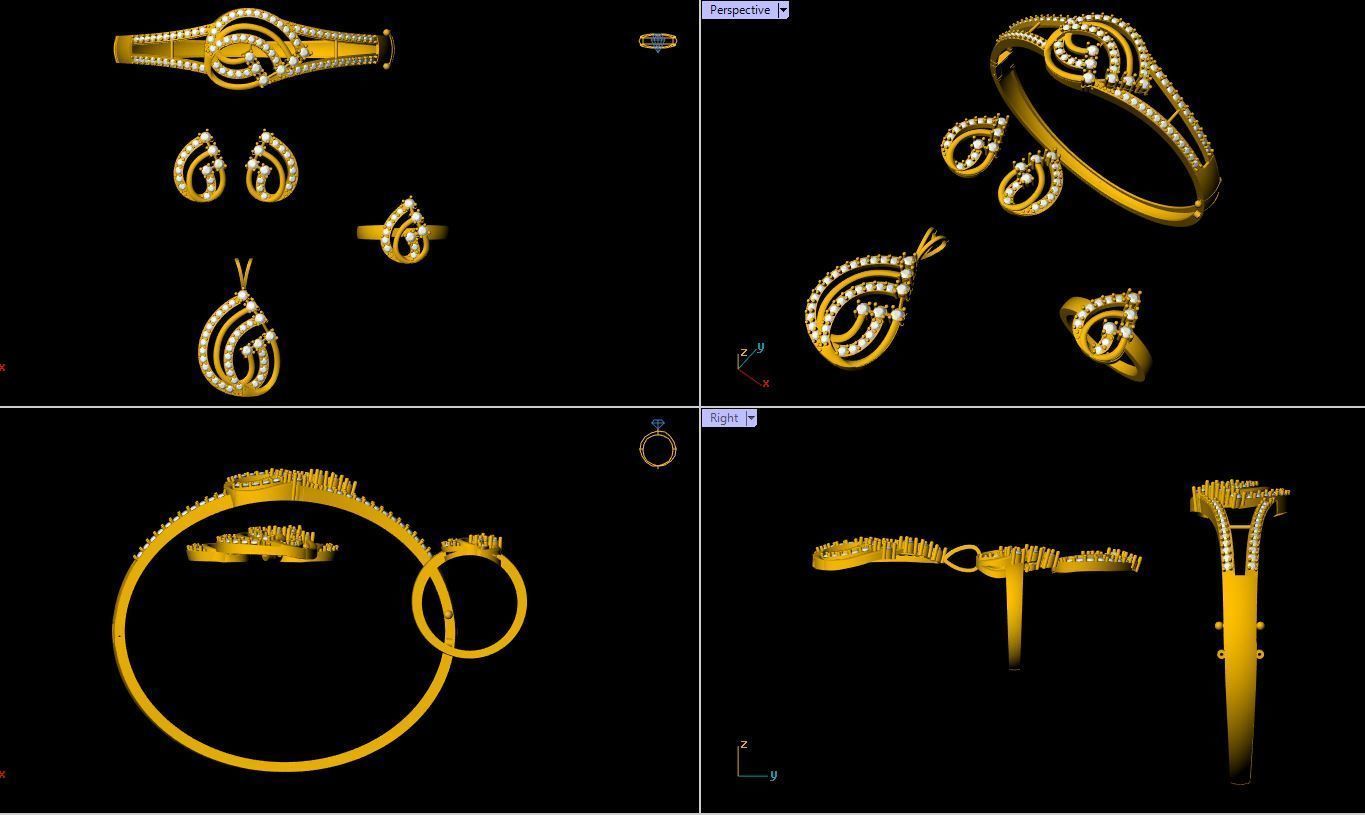 Dimond Pendant Set - 0061 3D print model_2