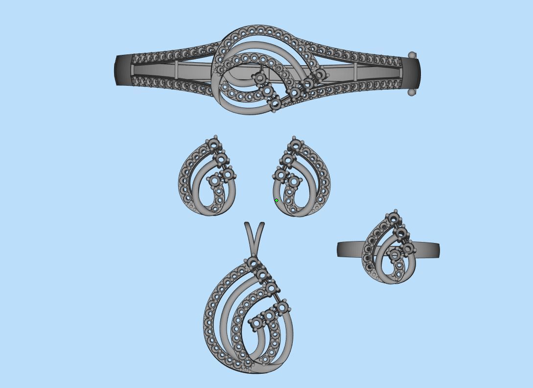Dimond Pendant Set - 0061 3D print model_9
