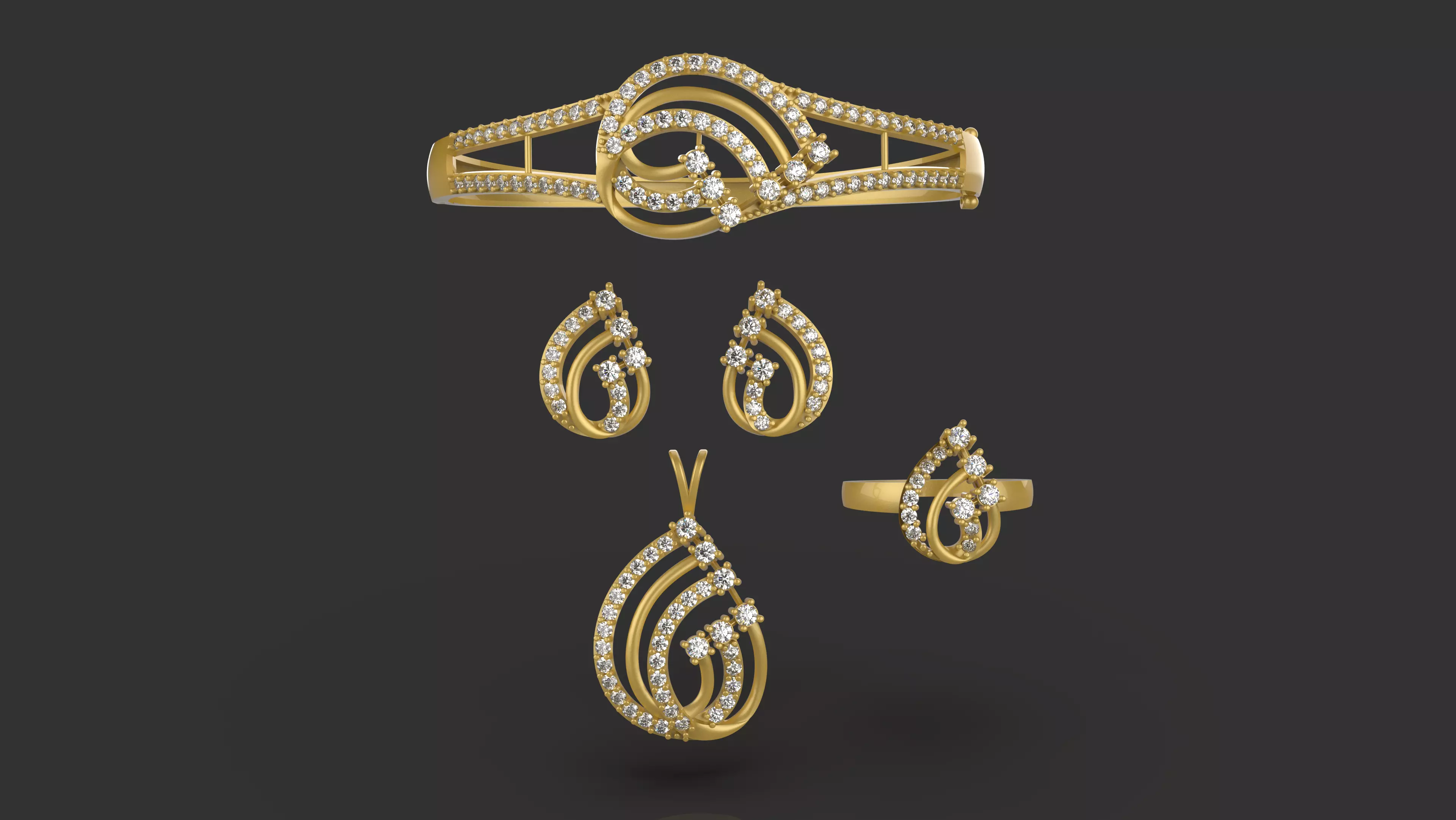 Dimond Pendant Set - 0061 3D print model_0