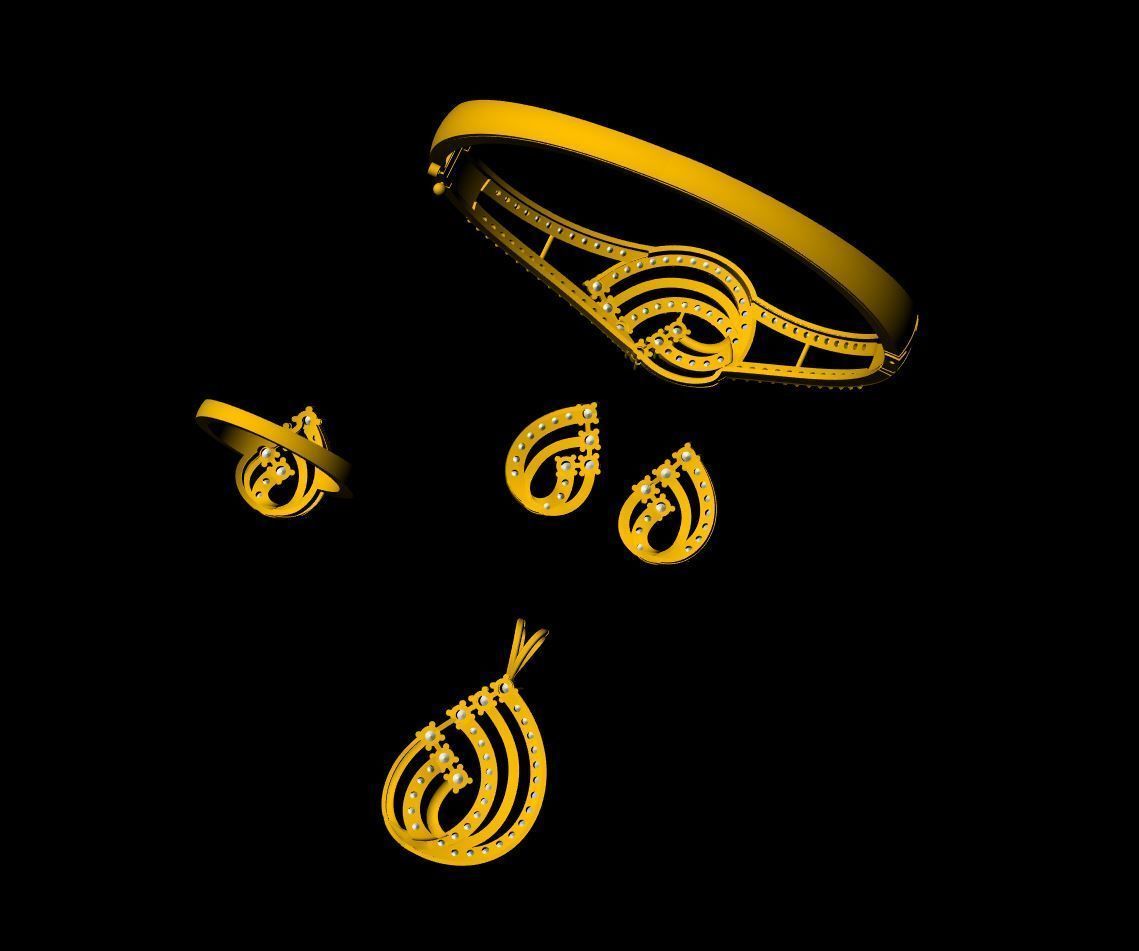 Dimond Pendant Set - 0061 3D print model_7