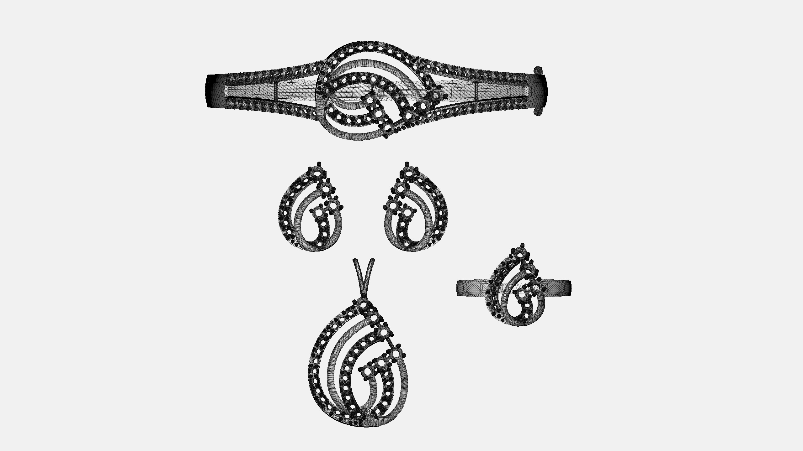 Dimond Pendant Set - 0061 3D print model_8