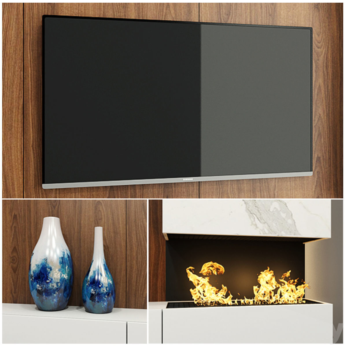 Modern TV Unit  Free 3D model_1