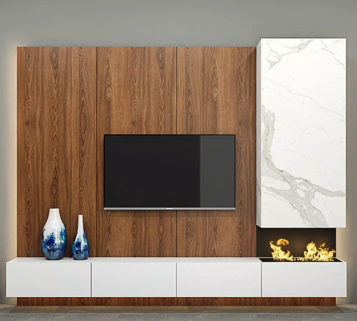Modern TV Unit  Free 3D model_0