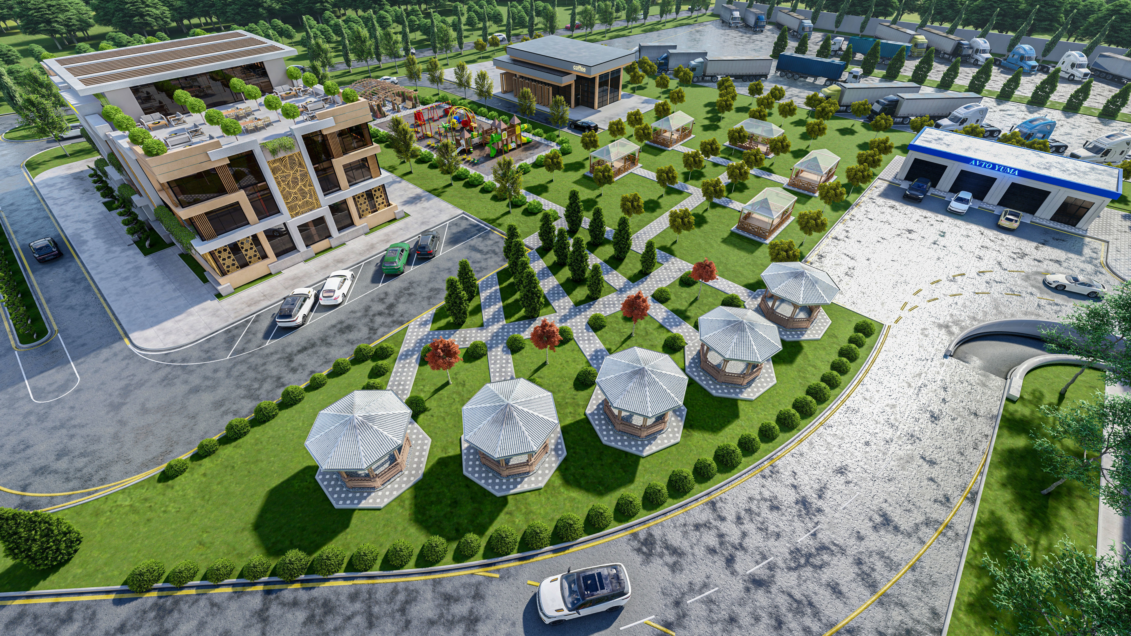 GAS STATION COMPLEX 3D model_7