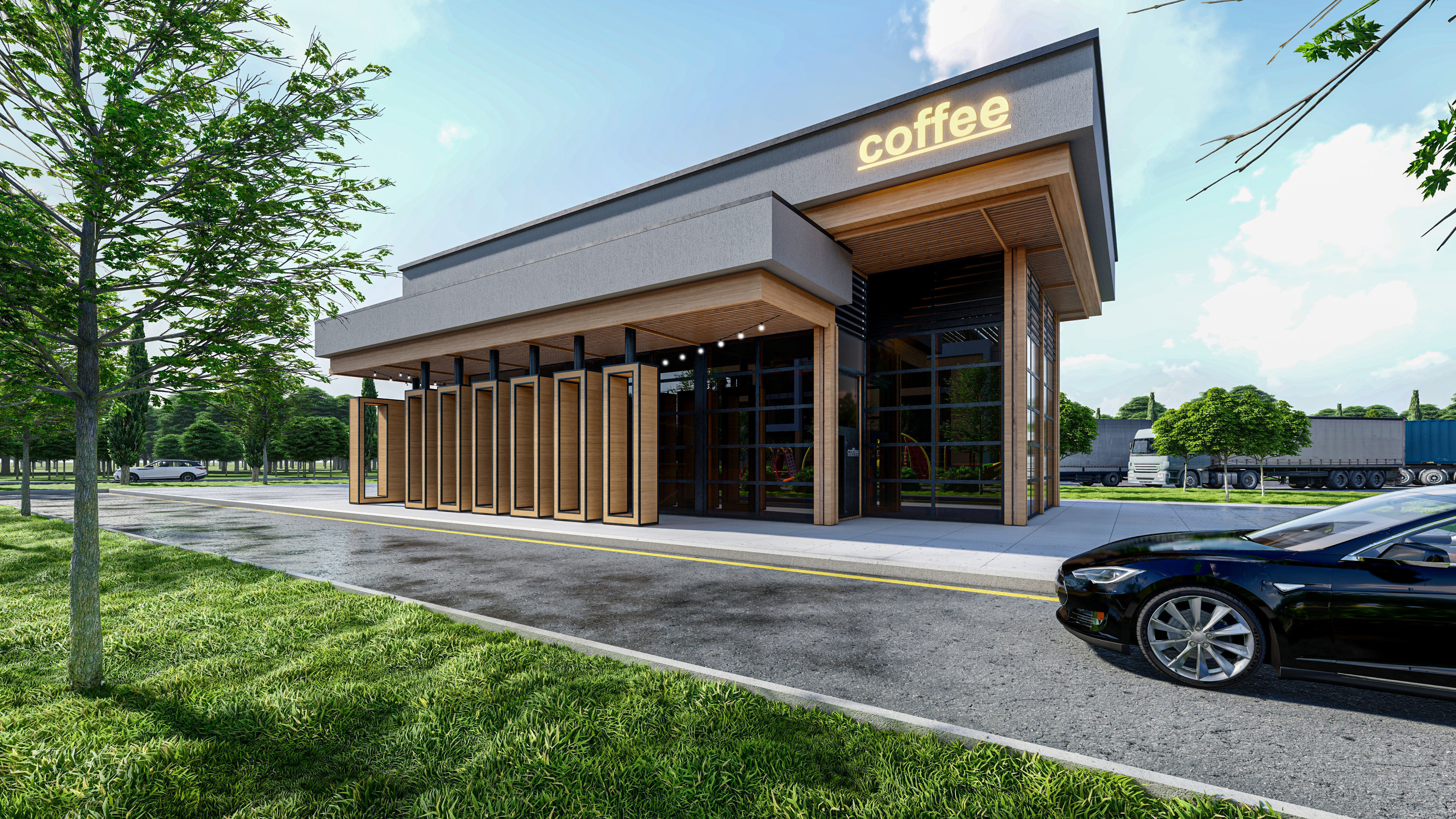 GAS STATION COMPLEX 3D model_9