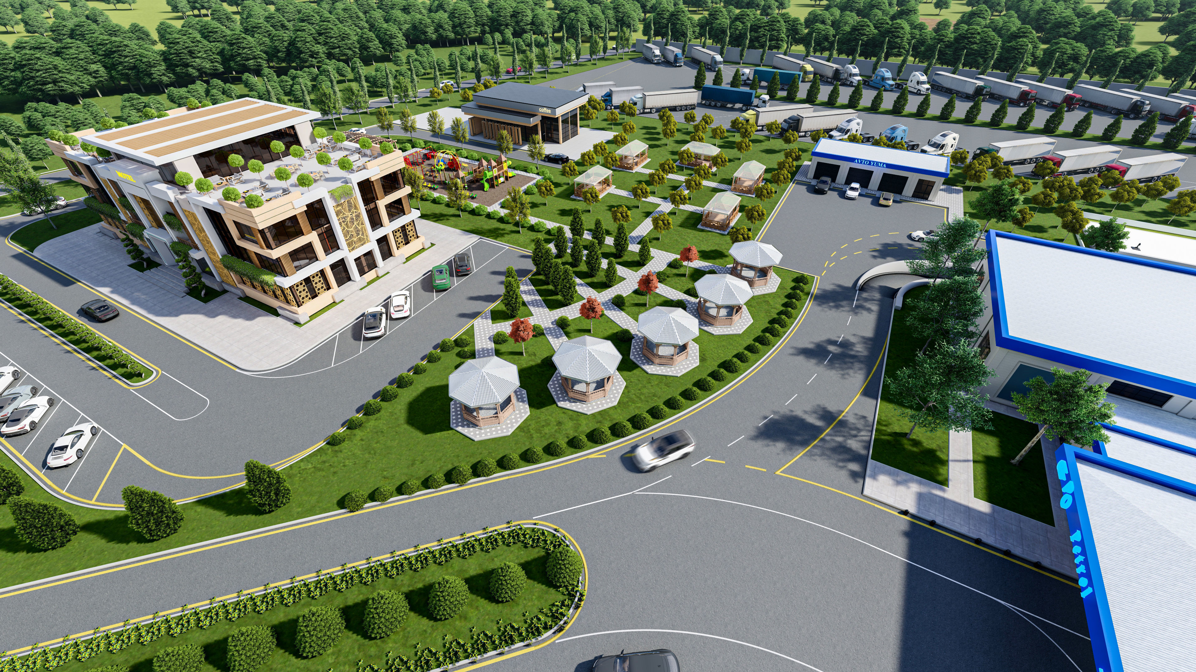 GAS STATION COMPLEX 3D model_1