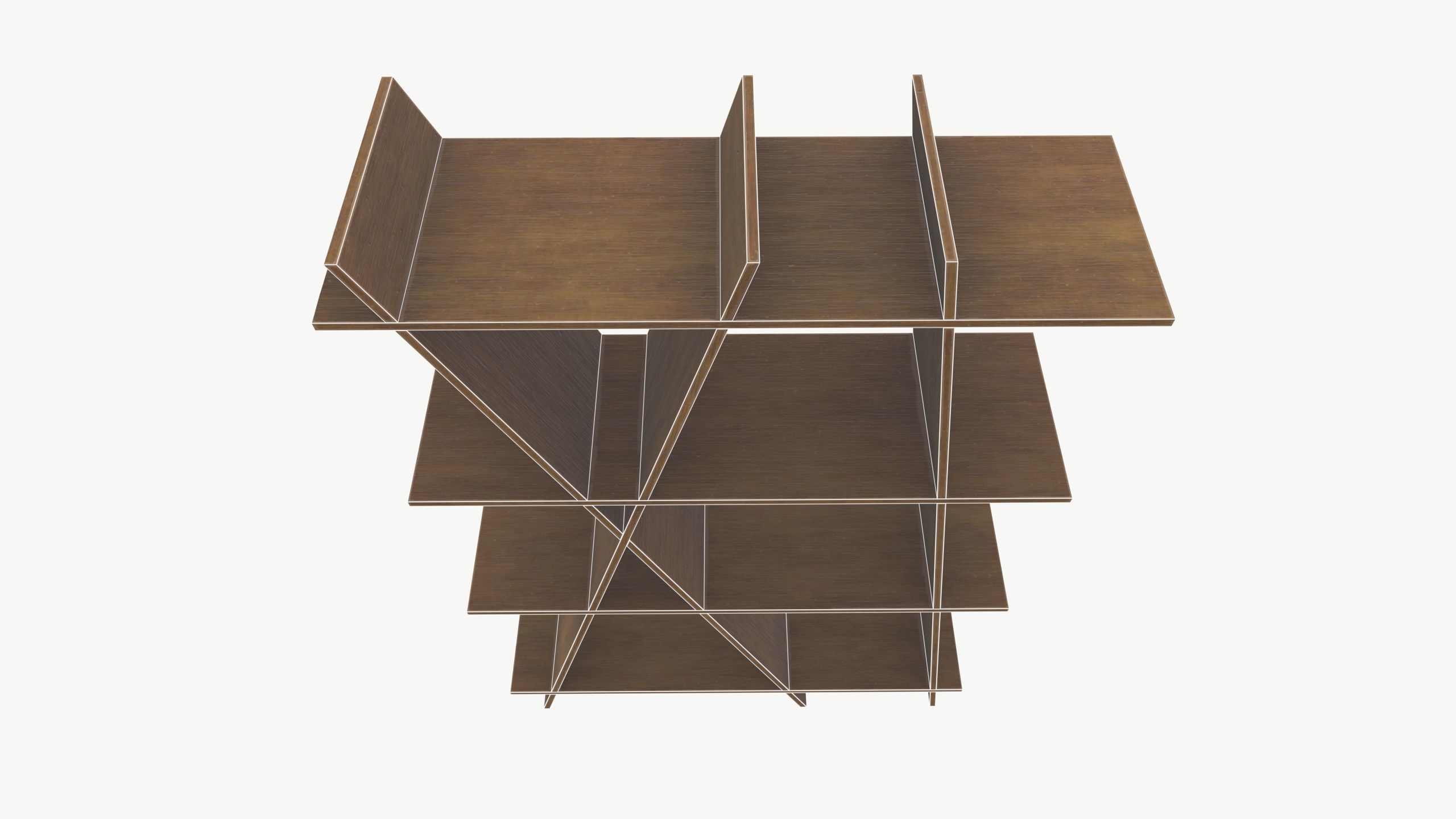 Book Self Low-poly 3D model_7