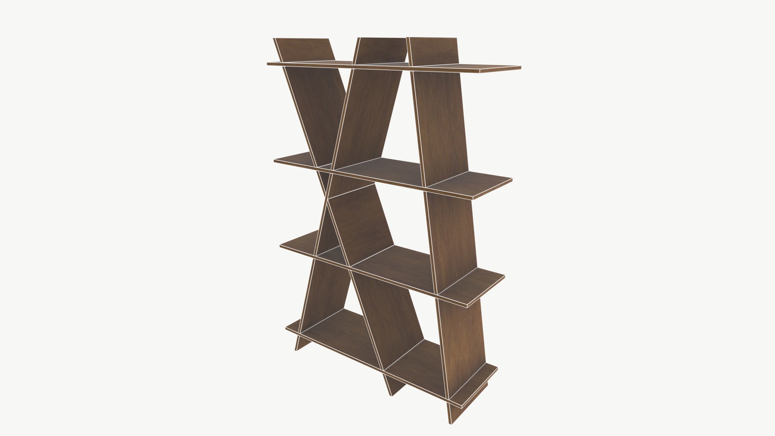 Book Self Low-poly 3D model_6