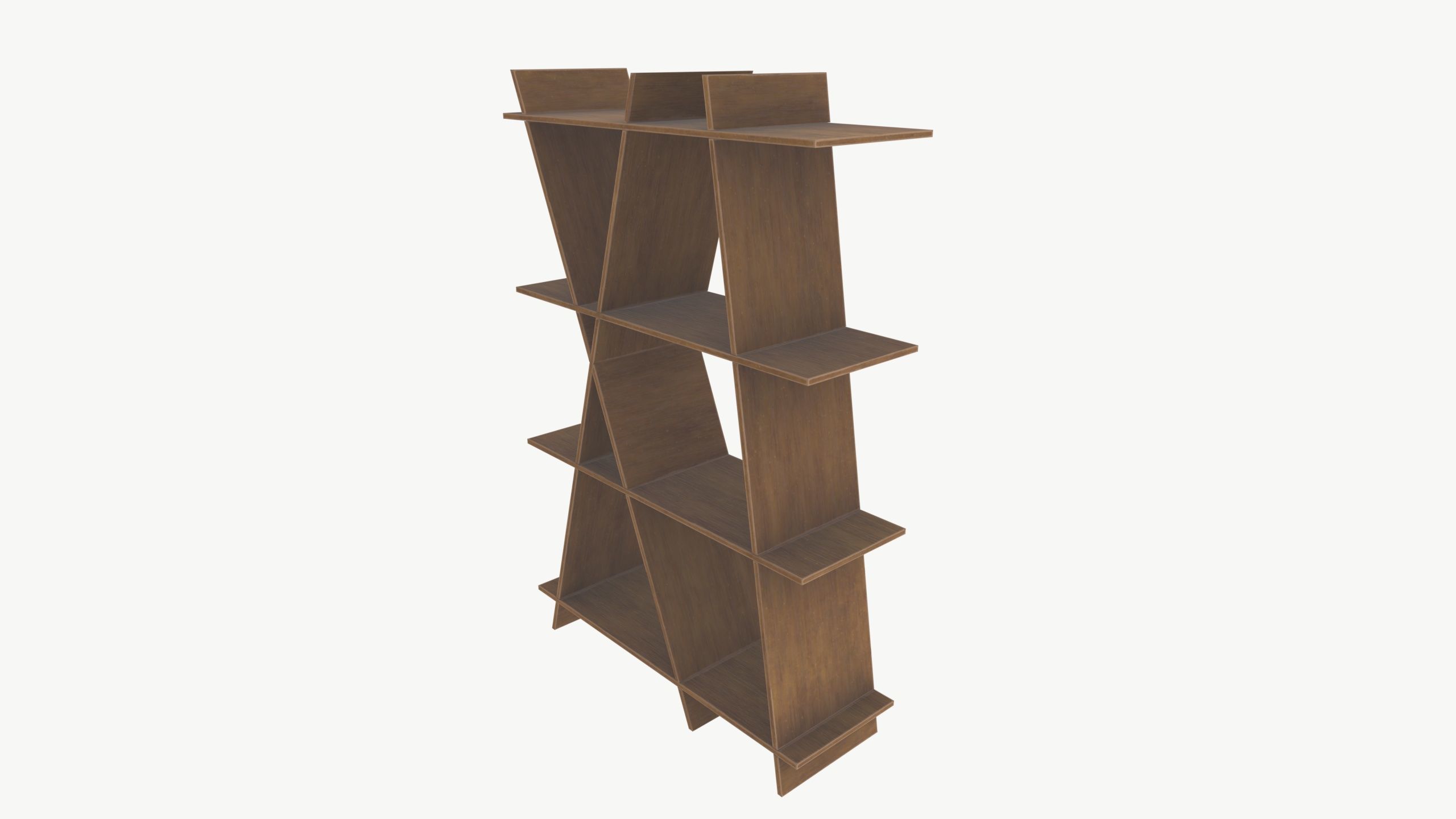 Book Self Low-poly 3D model_2