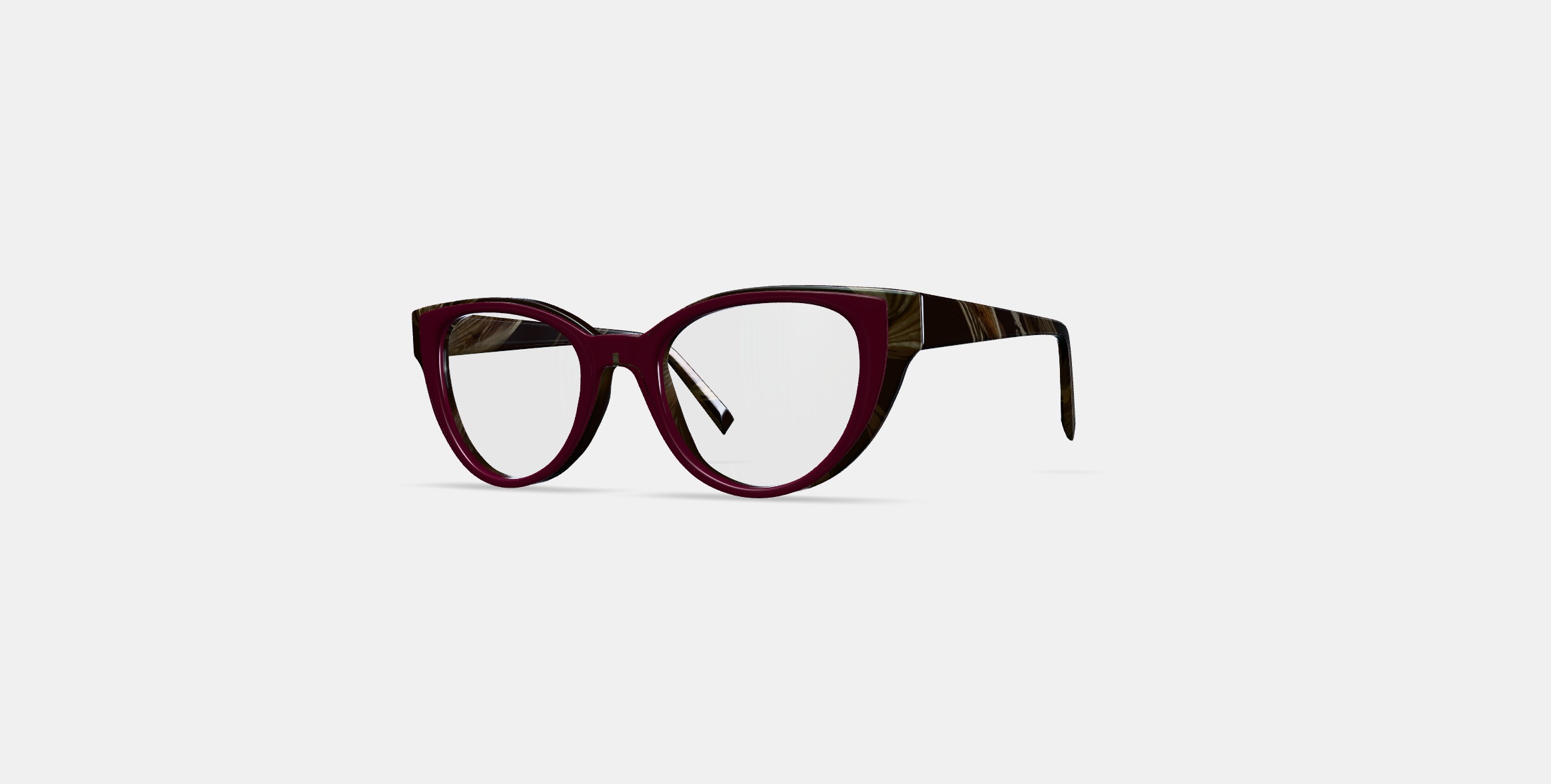 Camila Eyeglasses in Oxblood with Striped Elm 3D model_12