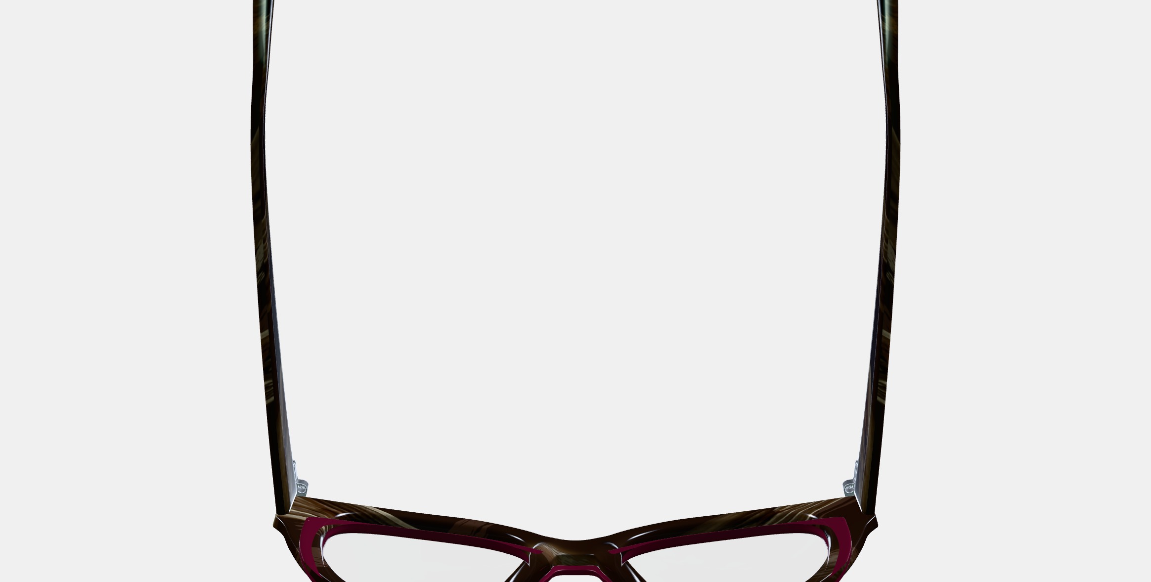 Camila Eyeglasses in Oxblood with Striped Elm 3D model_8