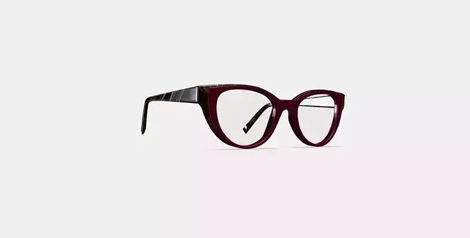 Camila Eyeglasses in Oxblood with Striped Elm