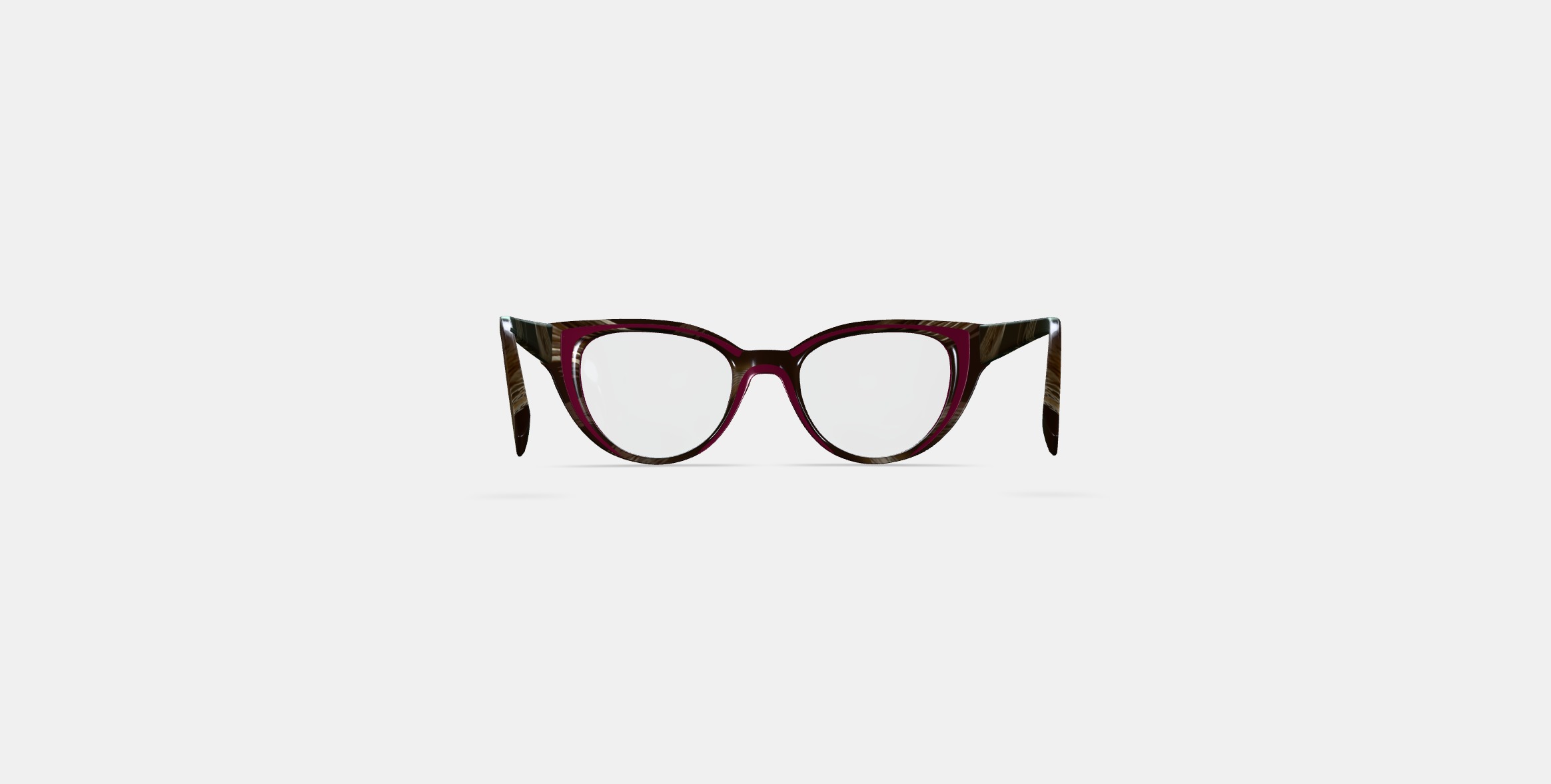 Camila Eyeglasses in Oxblood with Striped Elm 3D model_14