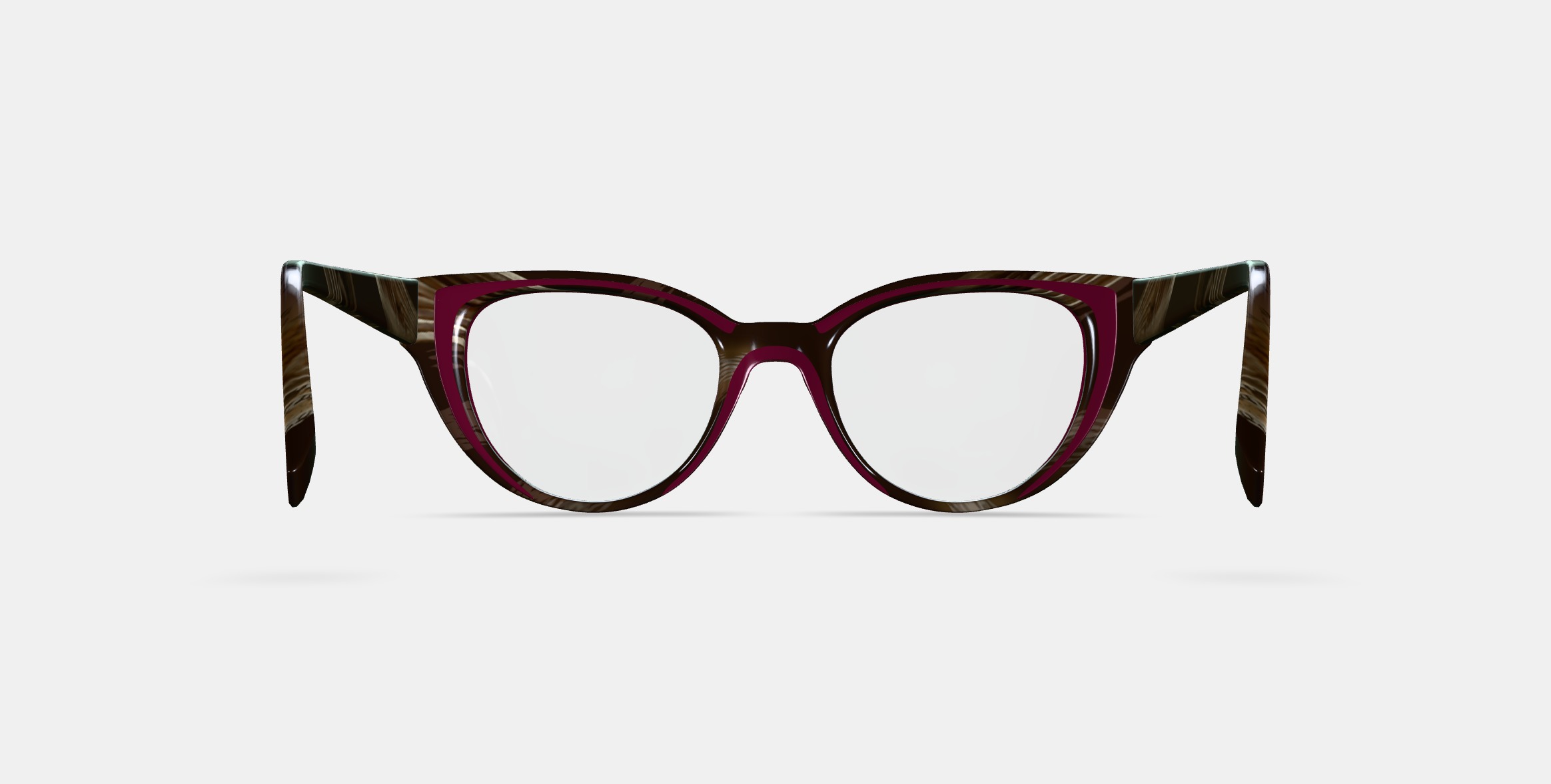 Camila Eyeglasses in Oxblood with Striped Elm 3D model_15