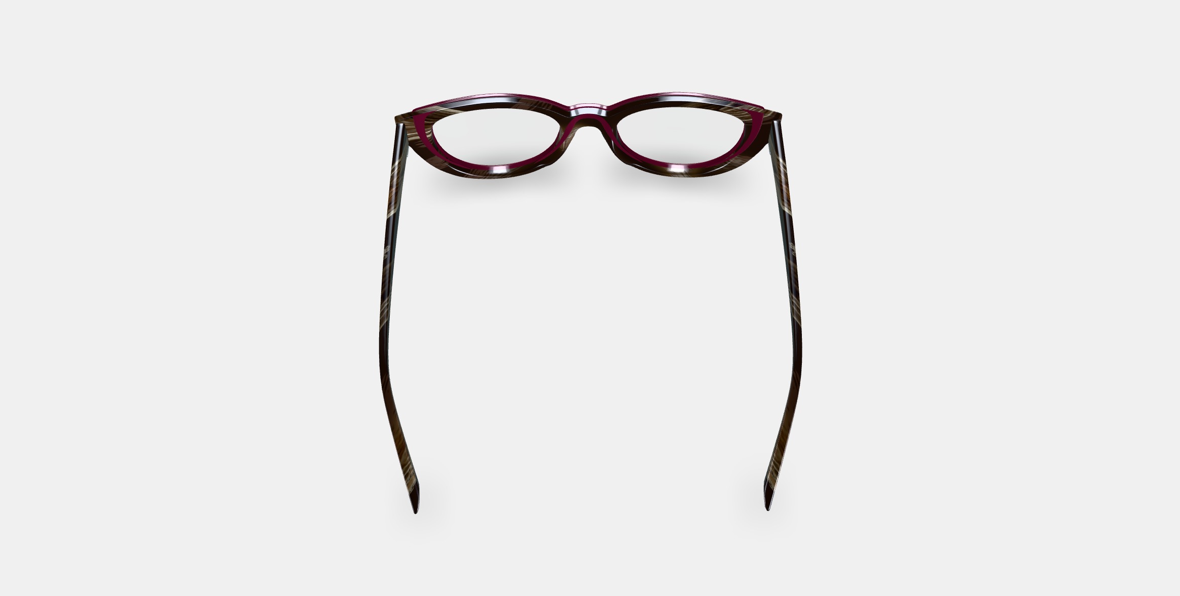 Camila Eyeglasses in Oxblood with Striped Elm 3D model_2