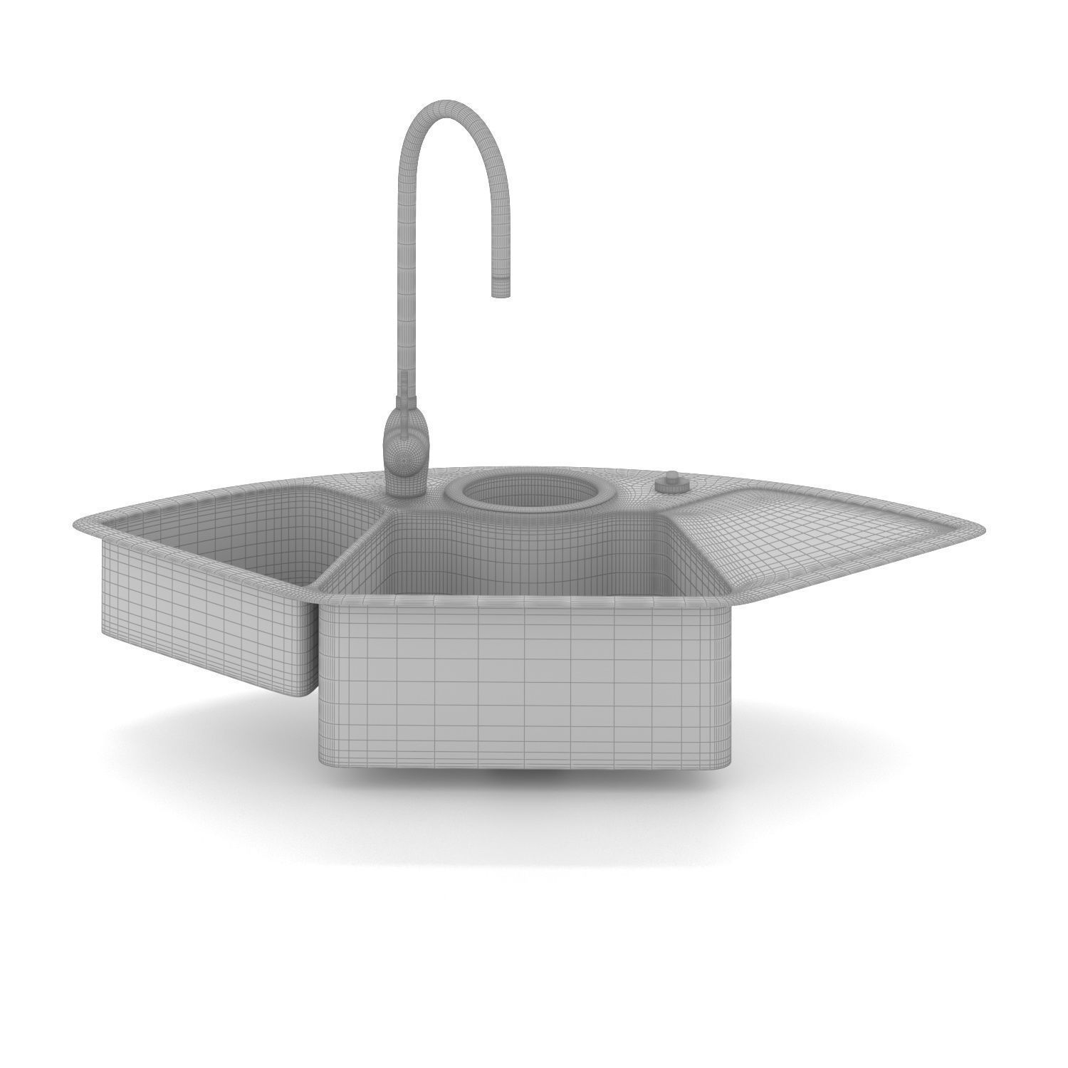 Special Sink for kitchen Low-poly 3D model_7