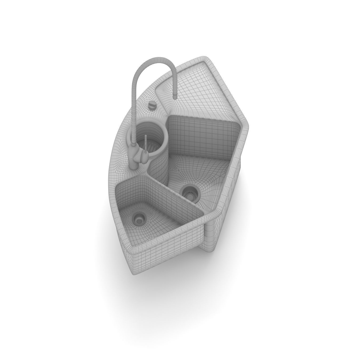 Special Sink for kitchen Low-poly 3D model_6