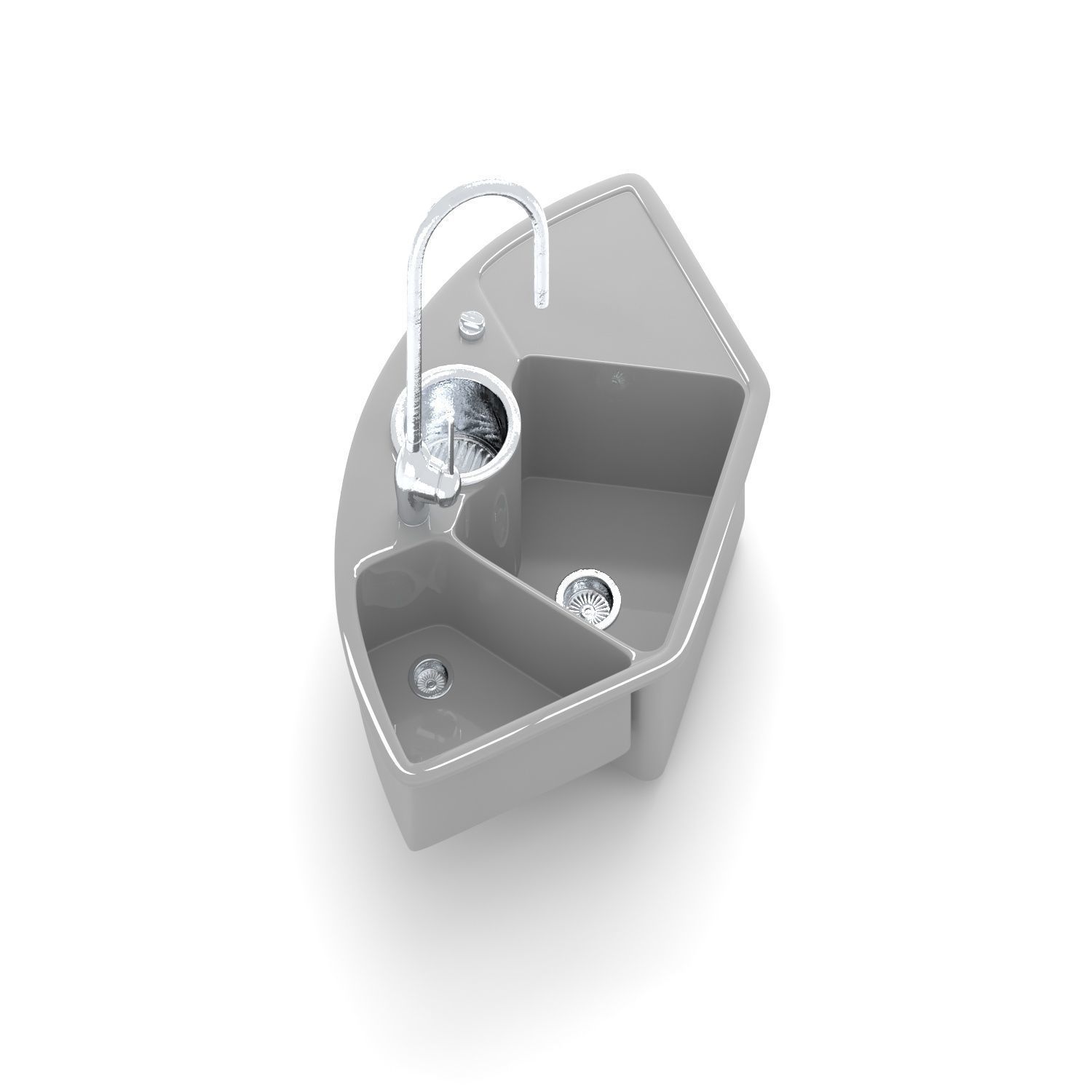 Special Sink for kitchen Low-poly 3D model_5