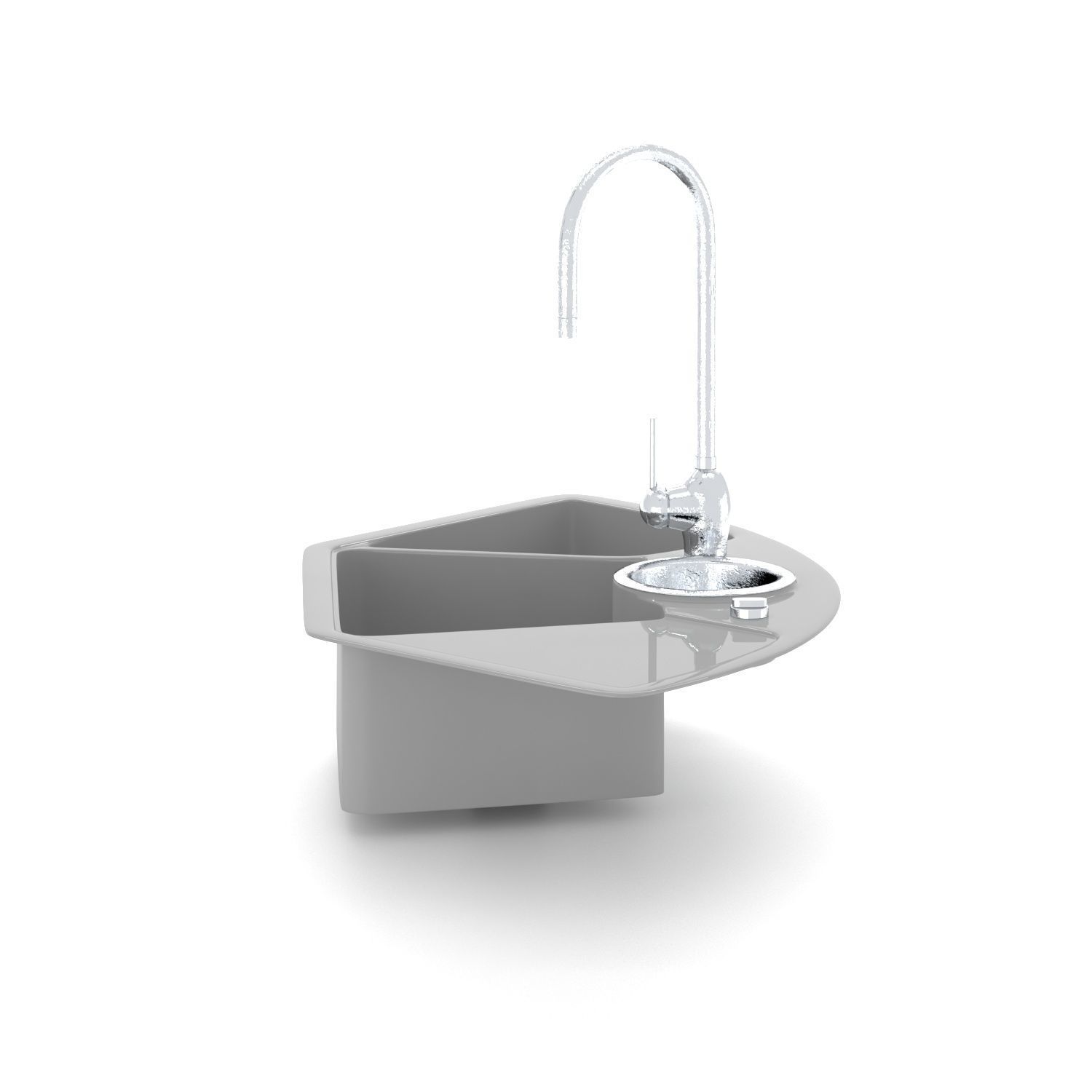 Special Sink for kitchen Low-poly 3D model_3