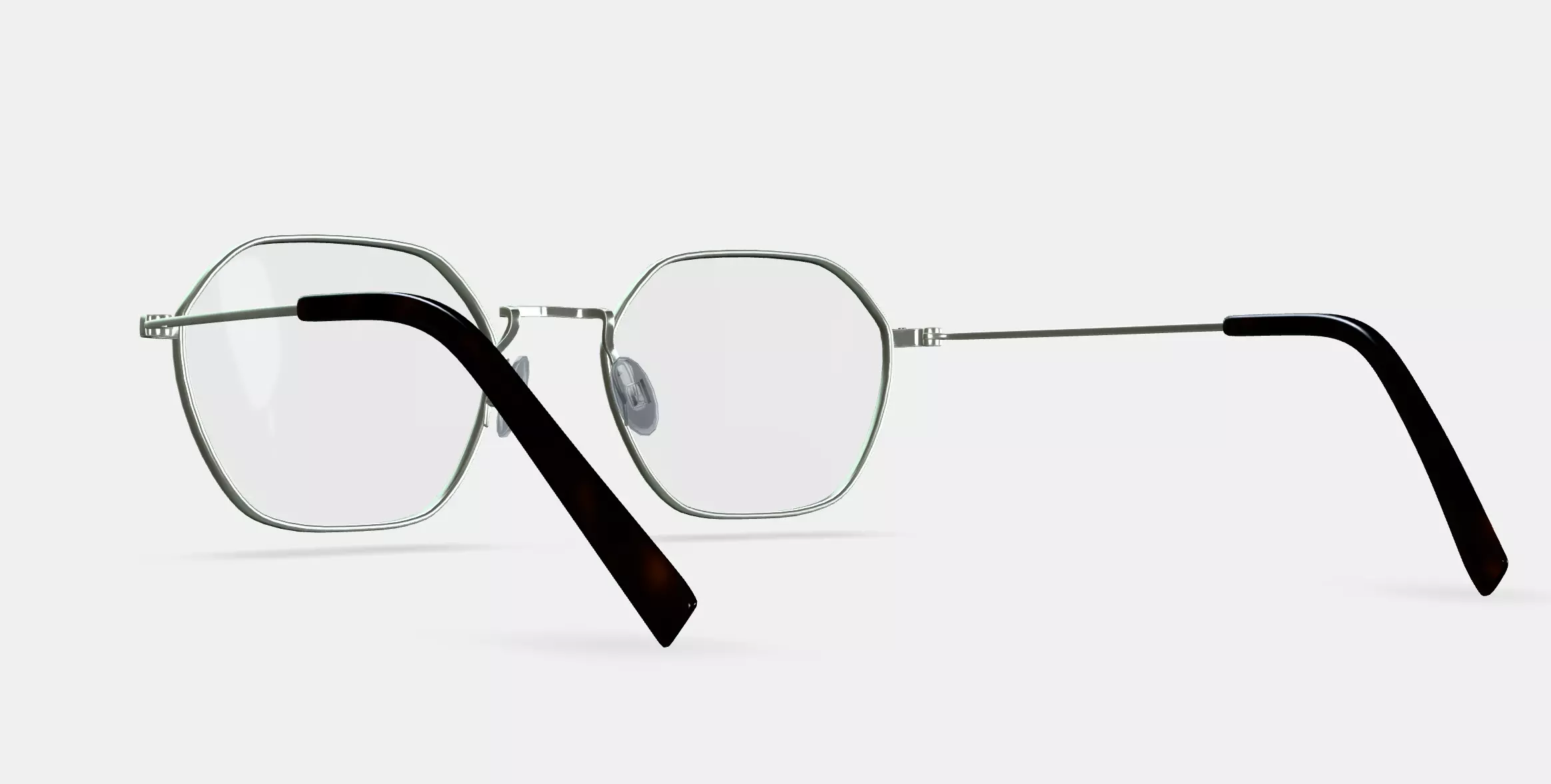 Keiko Eyeglasses in Polished Silver 3D model_0