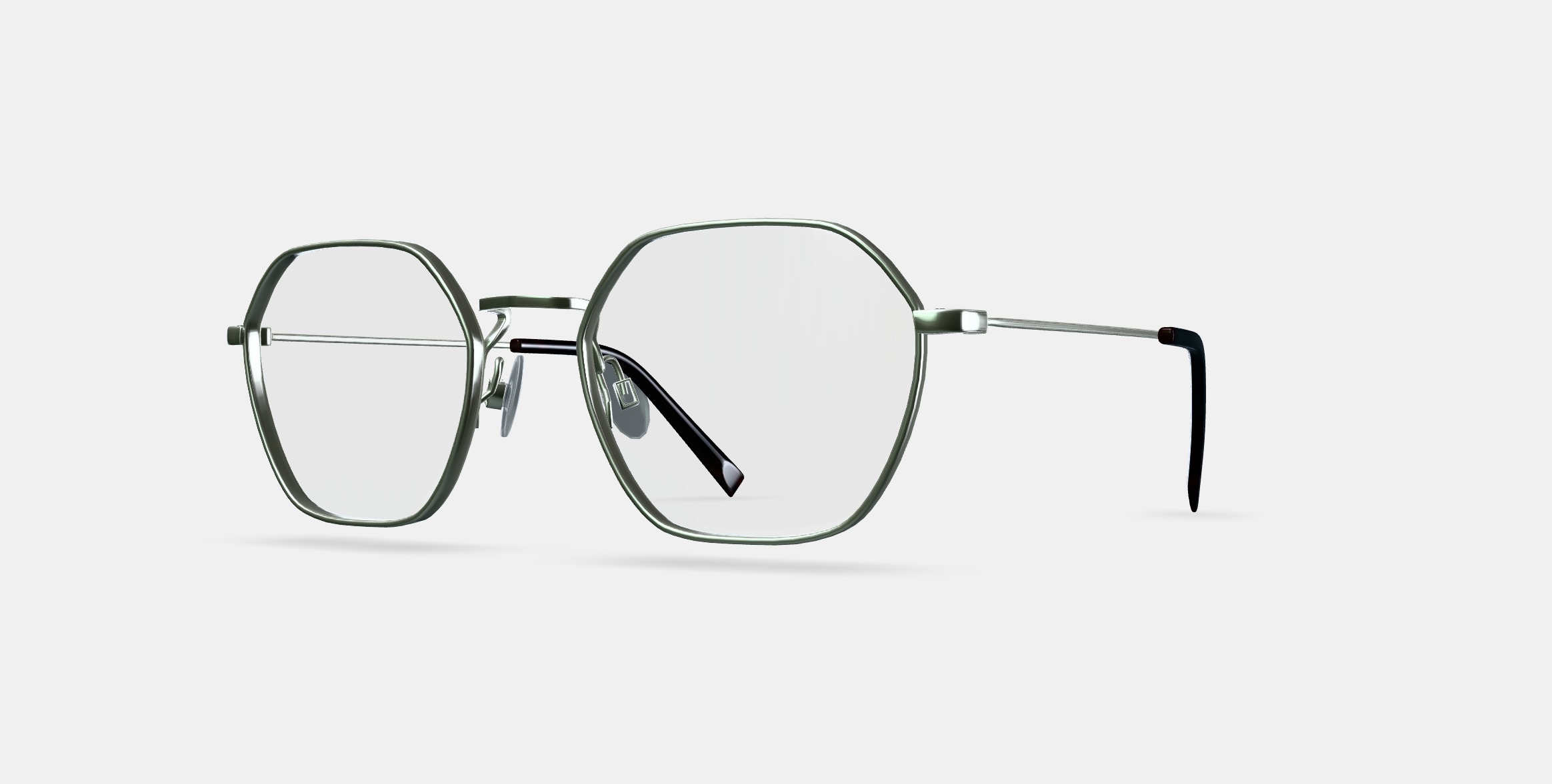 Keiko Eyeglasses in Polished Silver 3D model_13