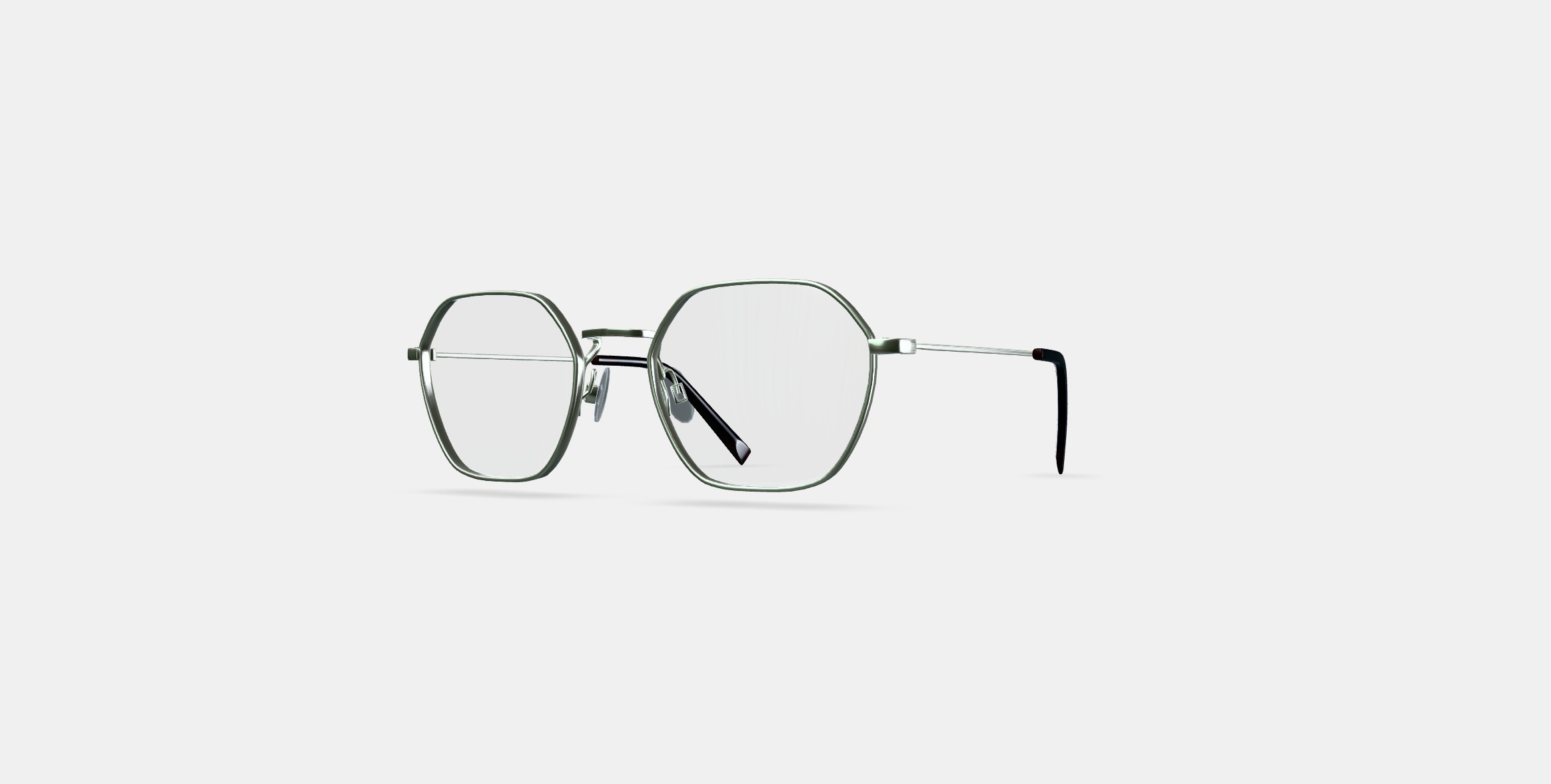 Keiko Eyeglasses in Polished Silver 3D model_12