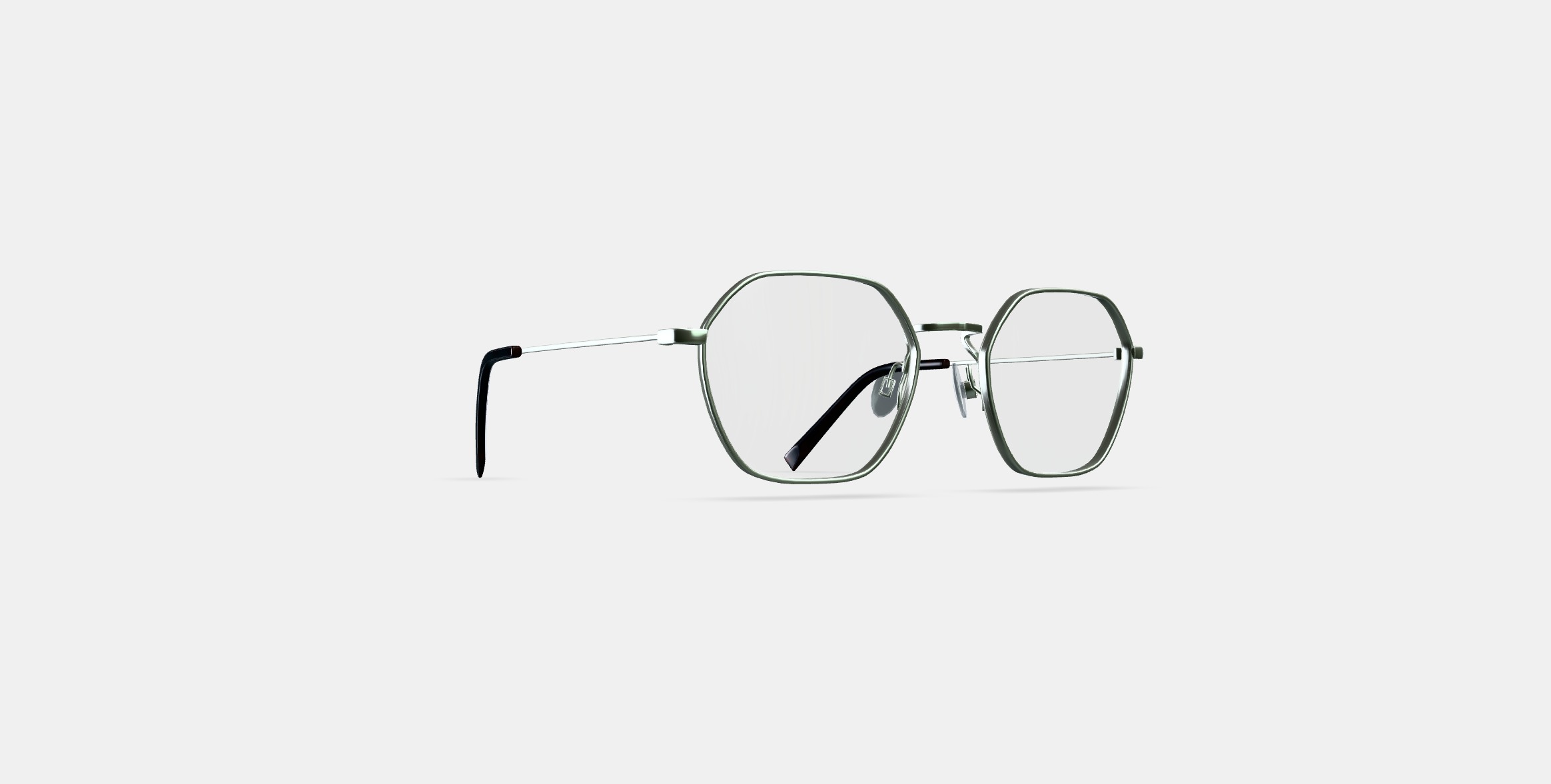 Keiko Eyeglasses in Polished Silver 3D model_2
