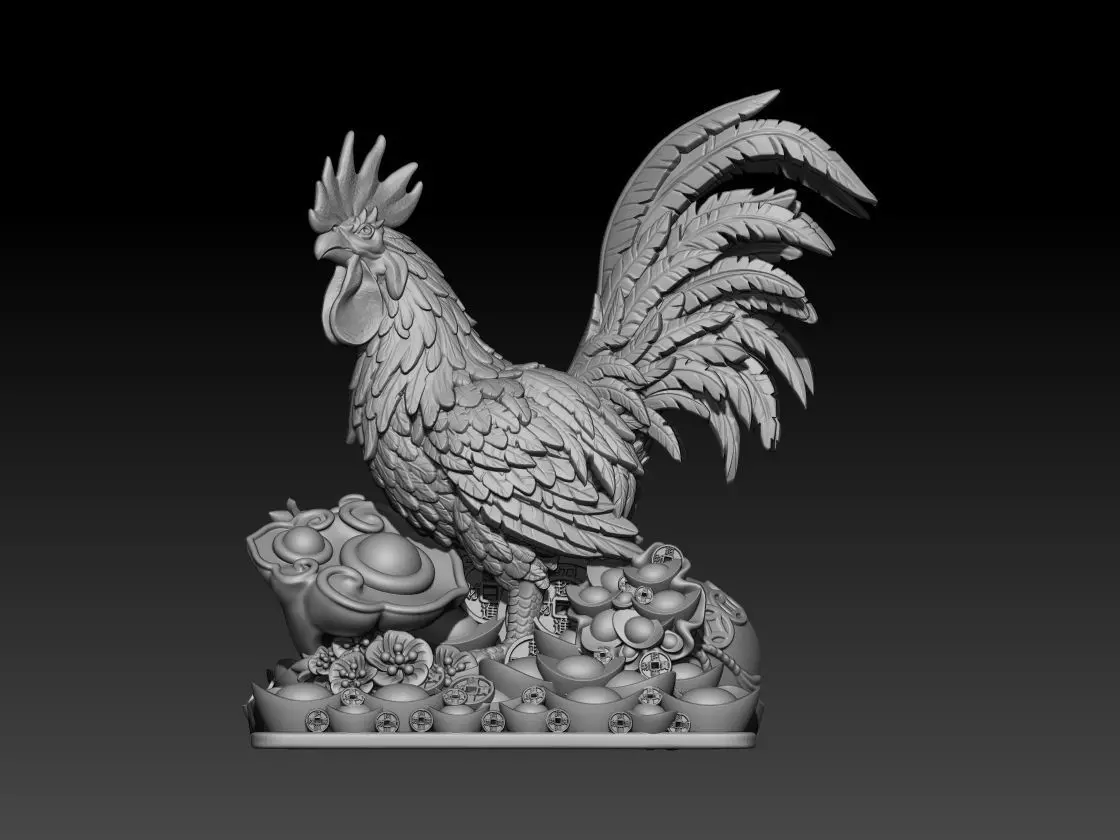 Zodiac Rooster  3D print model_0