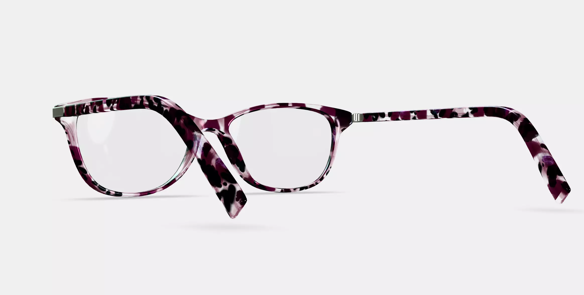 Daisy Low Bridge Fit Eyeglasses in Violet Quartz Crystal with P 3D model_0