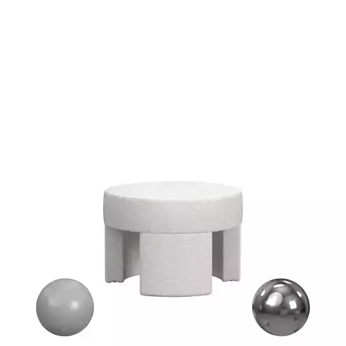 HomePop Sophia Ottoman- Cream Boucle