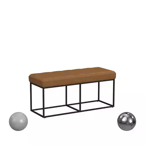 HomePop Theodore Bench -Carmel Faux Leather