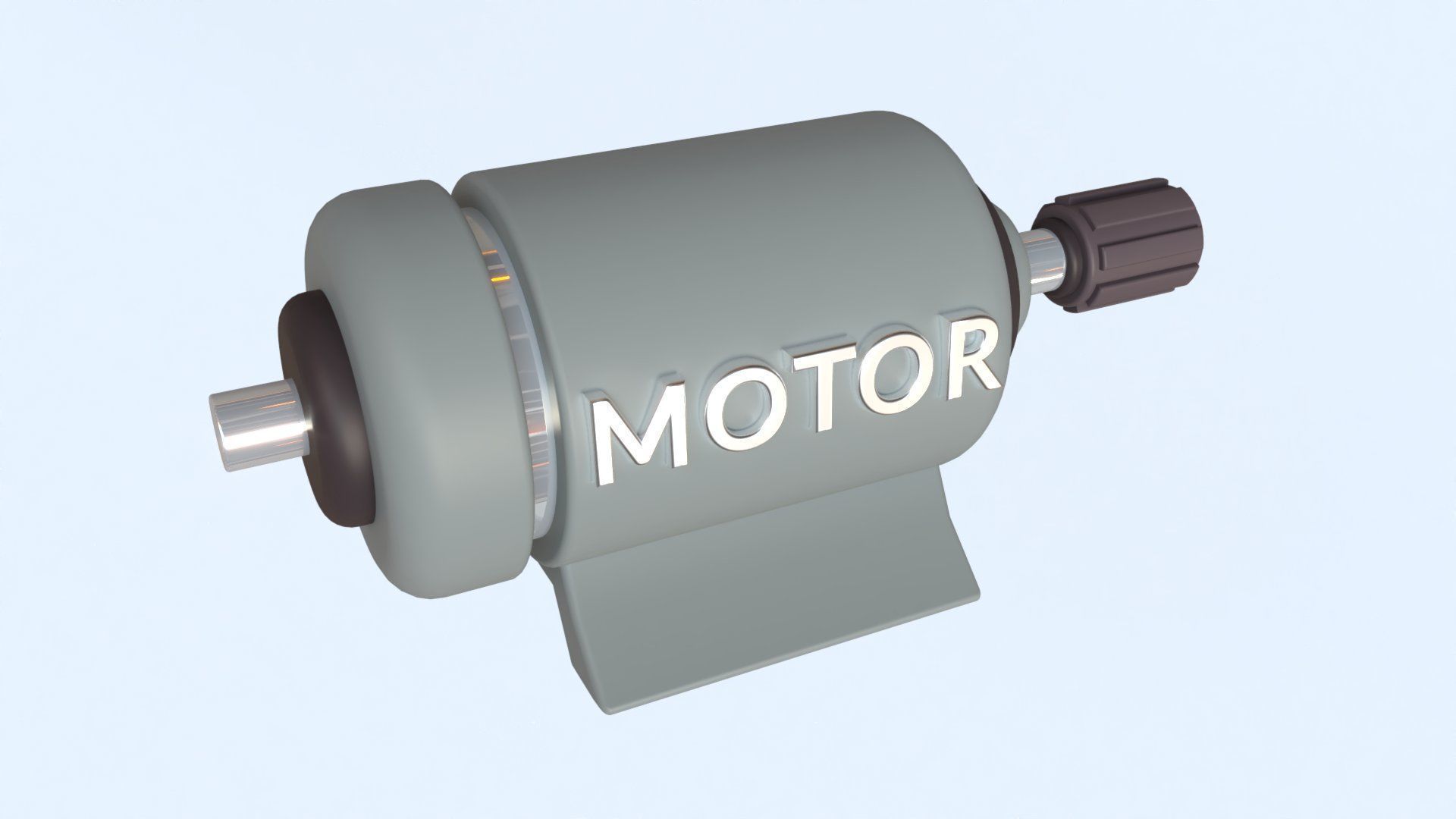 Motor - Rigged Low-poly 3D model_9