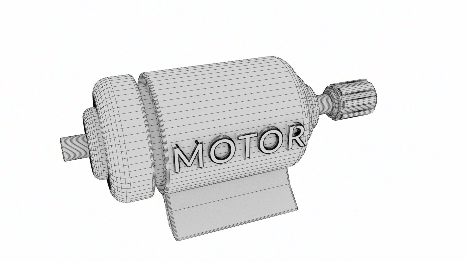 Motor - Rigged Low-poly 3D model_14