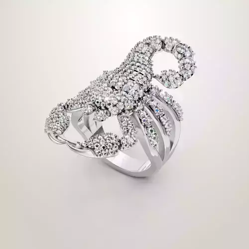 Scorpion Ring with Diamonds