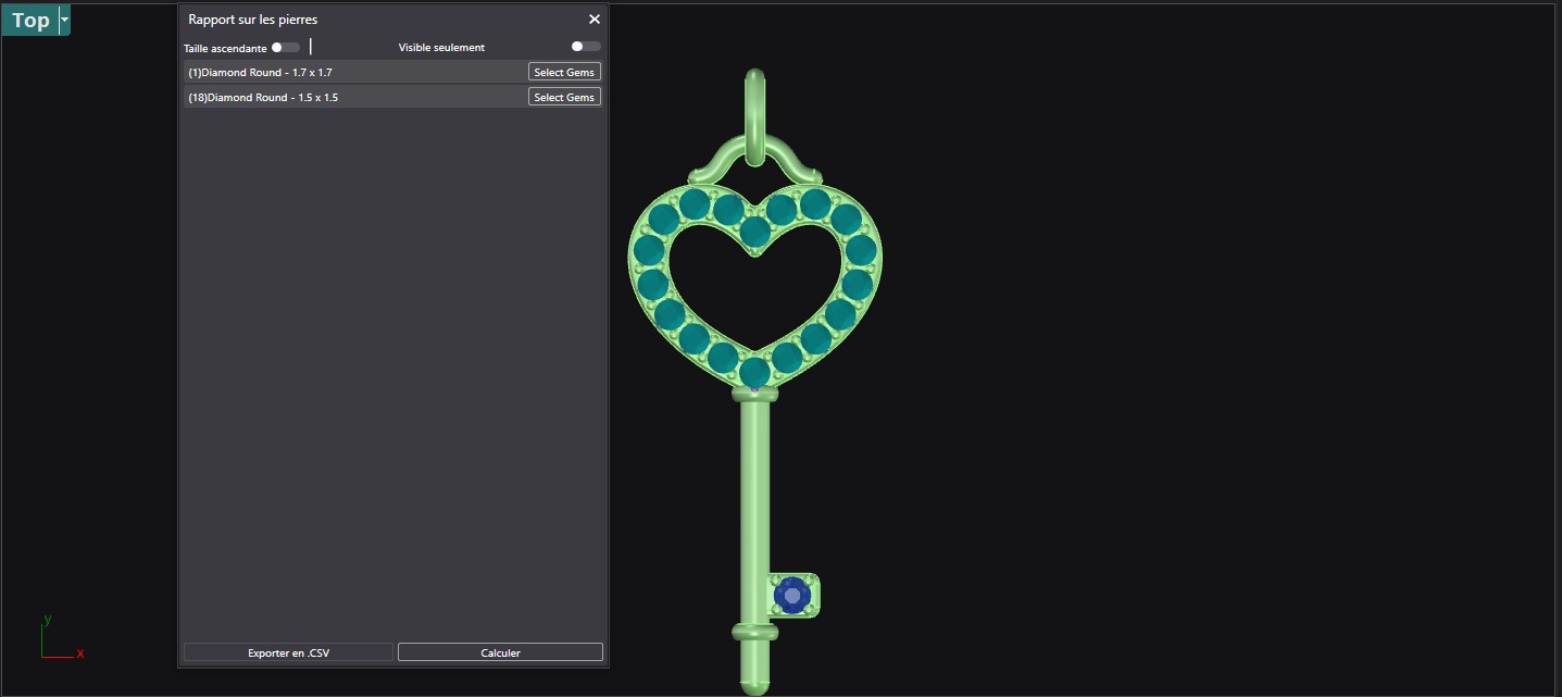 Pendant 2025 001 Heart key 3D print model_7